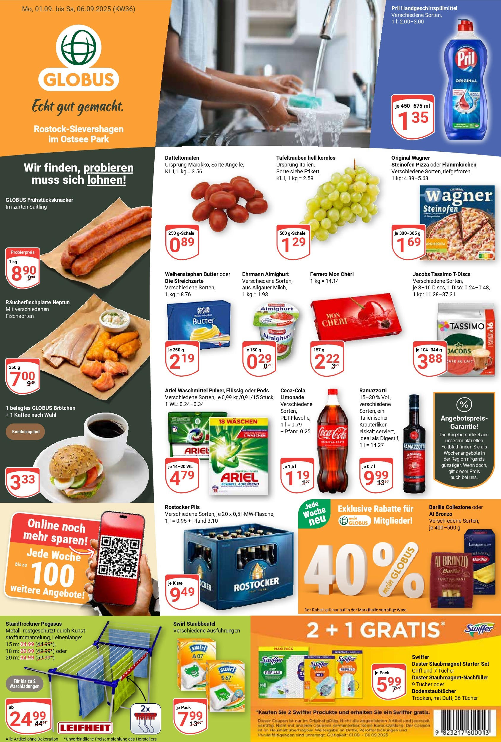 Globus prospekt Lambrechtshagen (ab 01.09.2025) » Angebote ab Montag | Seite: 5 | Produkte: Limonade, Pizza, Pril, Tassimo Globus prospekt Lambrechtshagen (ab 01.09.2025) » Angebote online | Seite: 5 | Produkte: Limonade, Pizza, Pril, Tassimo