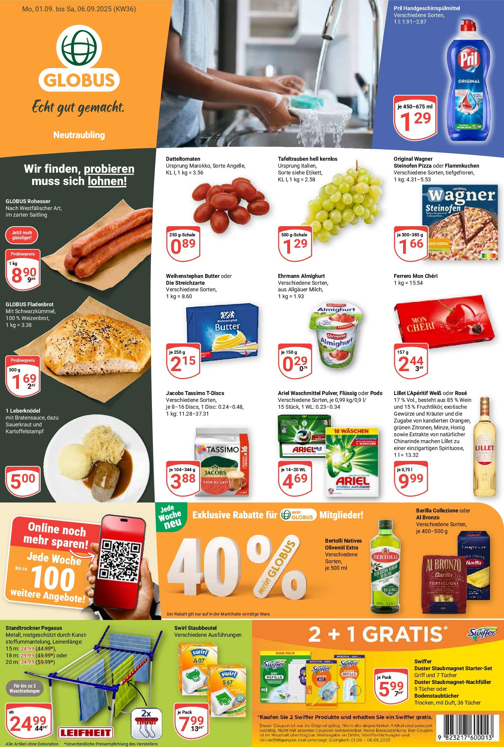 Globus prospekt Neutraubling (ab 01.09.2025) » Angebote ab Montag | Seite: 5 | Produkte: Ehrmann almighurt, Olivenol, Pizza, Pril Globus prospekt Neutraubling (ab 01.09.2025) » Angebote online | Seite: 5 | Produkte: Ehrmann almighurt, Olivenol, Pizza, Pril