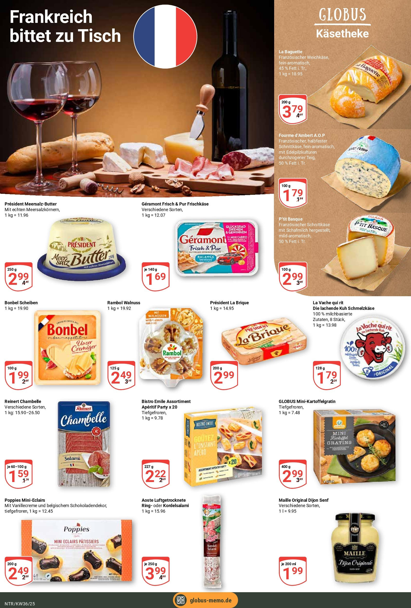 Globus prospekt Neutraubling (ab 01.09.2025) » Angebote ab Montag | Seite: 15 | Produkte: Geramont, Baguette, Salami, Frischkase Globus prospekt Neutraubling (ab 01.09.2025) » Angebote online | Seite: 15 | Produkte: Geramont, Baguette, Salami, Frischkase