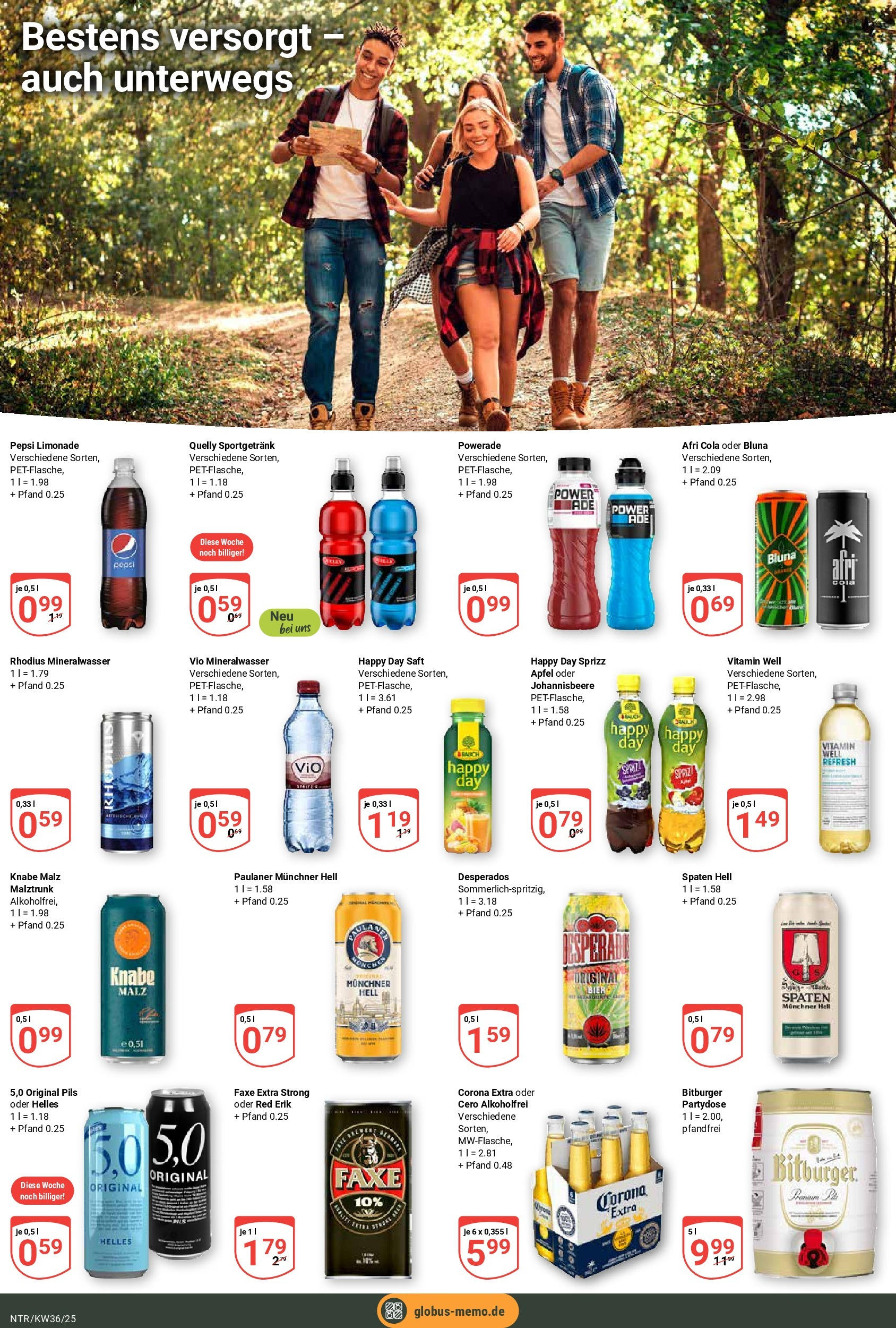 Globus prospekt Neutraubling (ab 01.09.2025) » Angebote ab Montag | Seite: 20 | Produkte: Cola, Bier, Mineralwasser, Saft Globus prospekt Neutraubling (ab 01.09.2025) » Angebote online | Seite: 20 | Produkte: Cola, Bier, Mineralwasser, Saft