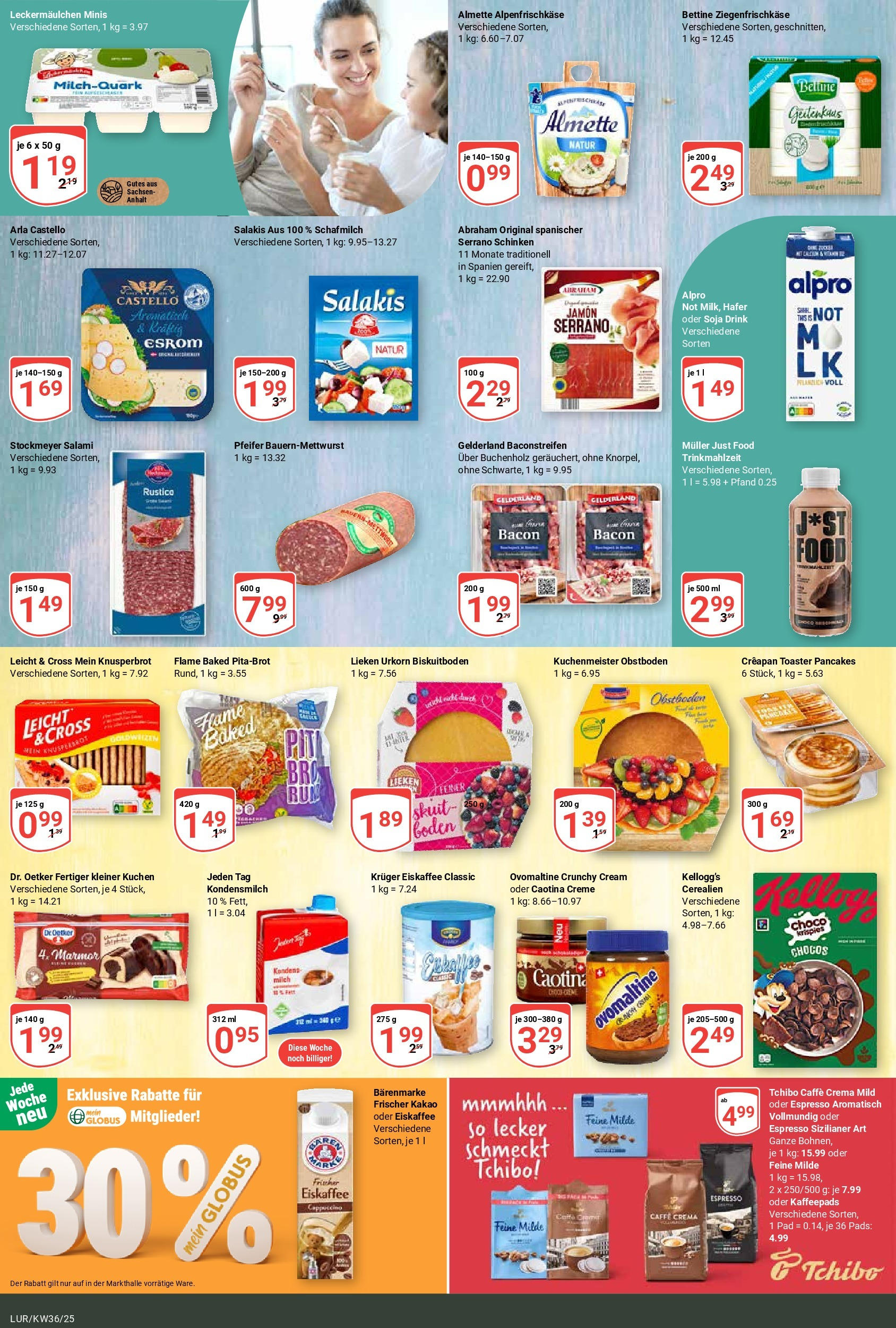 Globus prospekt Hamburg (ab 01.09.2025) » Angebote ab Montag | Seite: 15 | Produkte: Milch, Alpro, Salakis, Salami Globus prospekt Hamburg (ab 01.09.2025) » Angebote online | Seite: 15 | Produkte: Milch, Alpro, Salakis, Salami