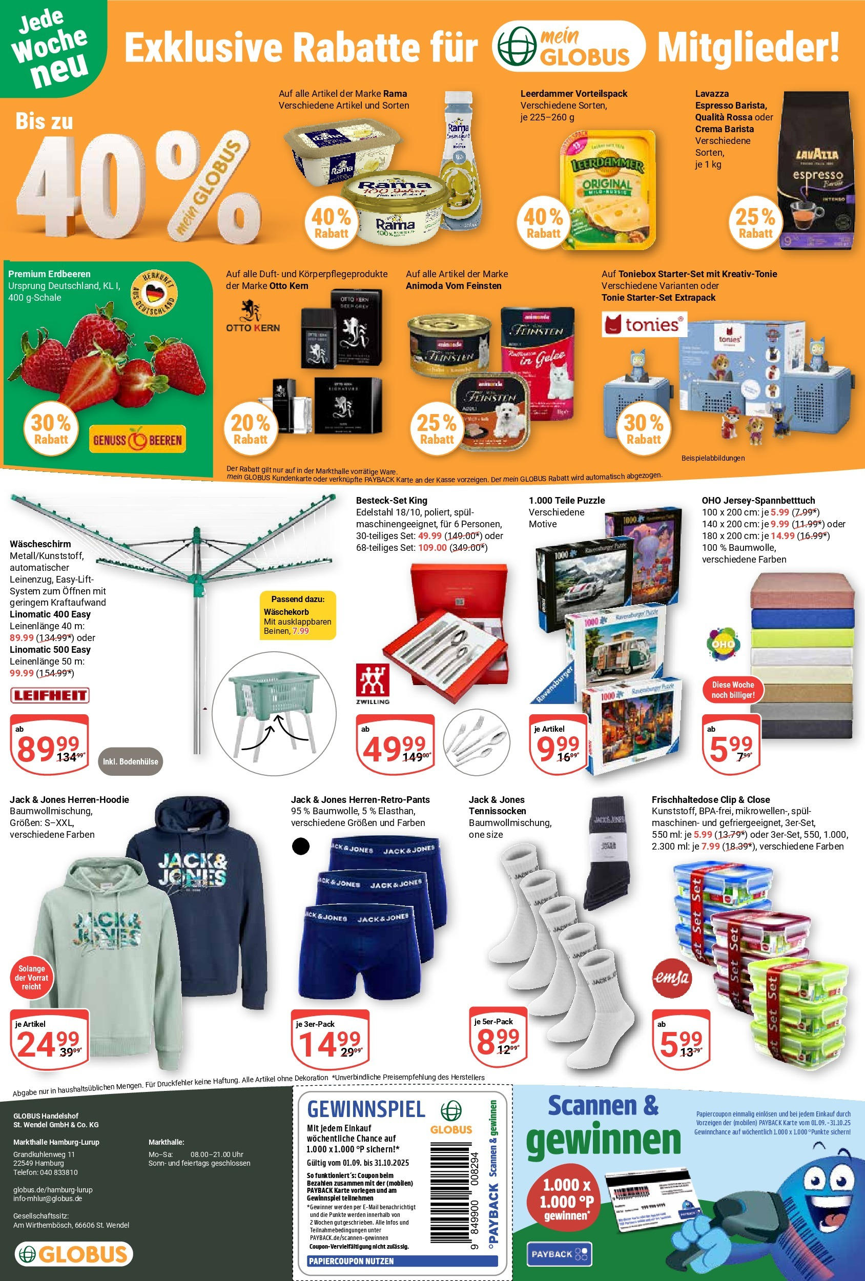 Globus prospekt Hamburg (ab 01.09.2025) » Angebote ab Montag | Seite: 30 | Produkte: Lavazza, Rama, Duft, Telefon Globus prospekt Hamburg (ab 01.09.2025) » Angebote online | Seite: 30 | Produkte: Lavazza, Rama, Duft, Telefon