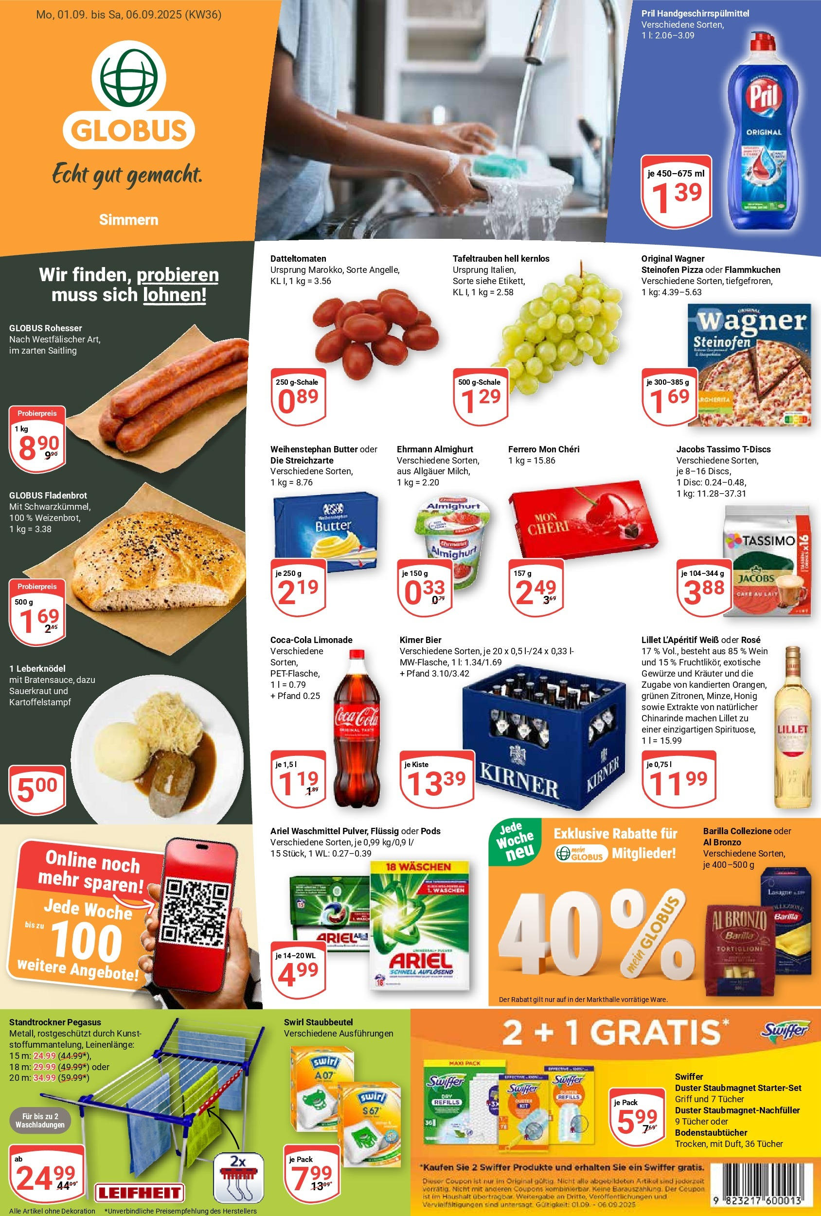 Globus prospekt Simmern	 (ab 01.09.2025) » Angebote online | Seite: 3 | Produkte: Ehrmann almighurt, Cola, Gewürze, Swiffer