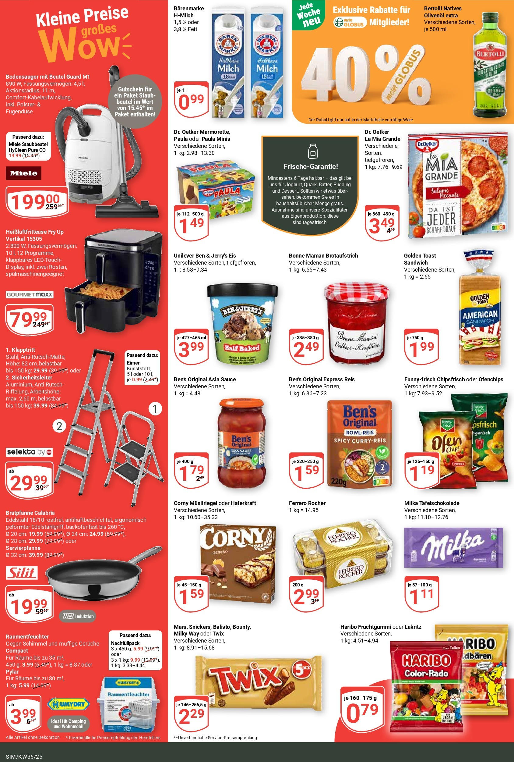 Globus prospekt Simmern	 (ab 01.09.2025) » Angebote online | Seite: 4 | Produkte: Miele, Toast, Heißluftfritteuse, Eis