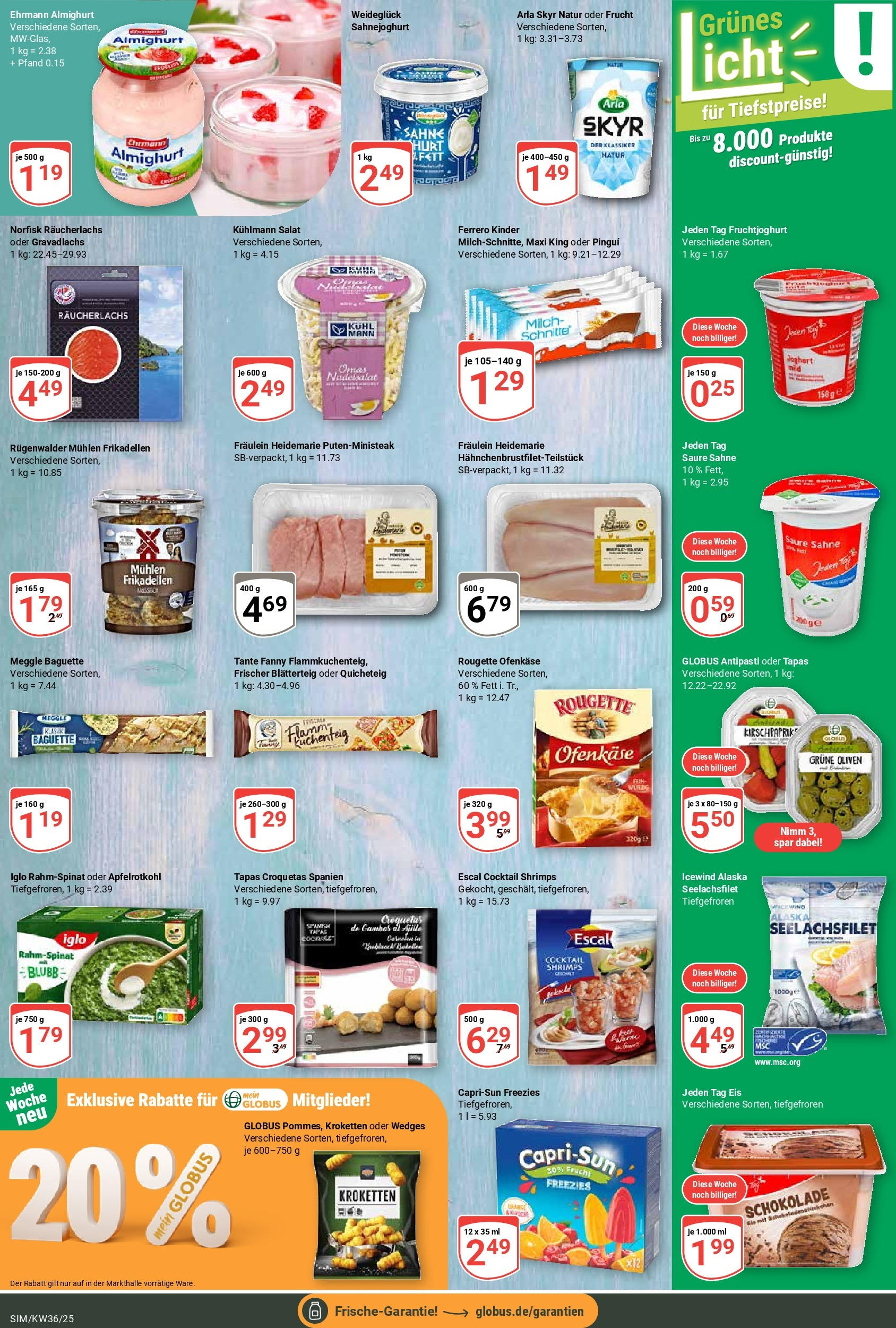 Globus prospekt Simmern	 (ab 01.09.2025) » Angebote online | Seite: 11 | Produkte: Milch, Arla skyr, Eis, Salat