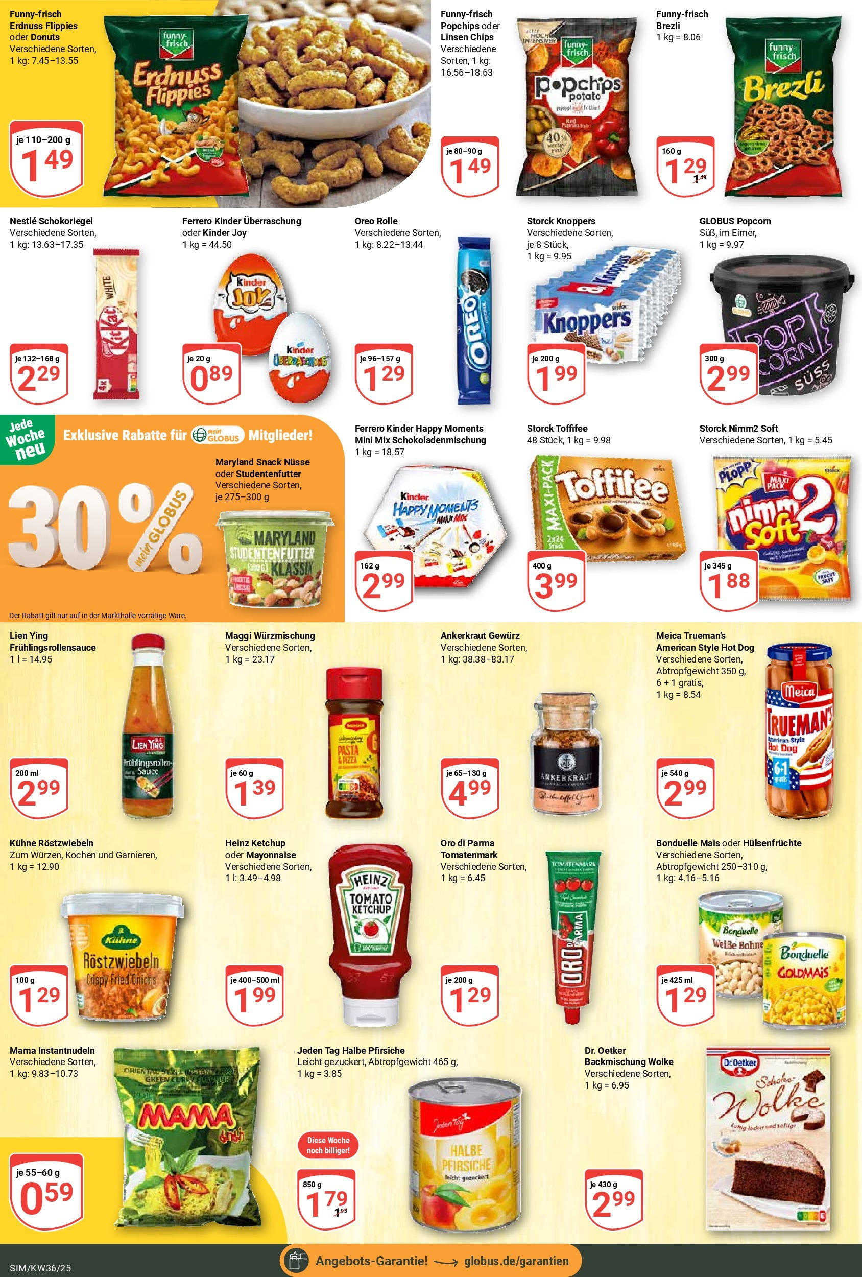 Globus prospekt Simmern	 (ab 01.09.2025) » Angebote online | Seite: 15 | Produkte: Heinz ketchup, Oro di parma, Mayonnaise, Chips