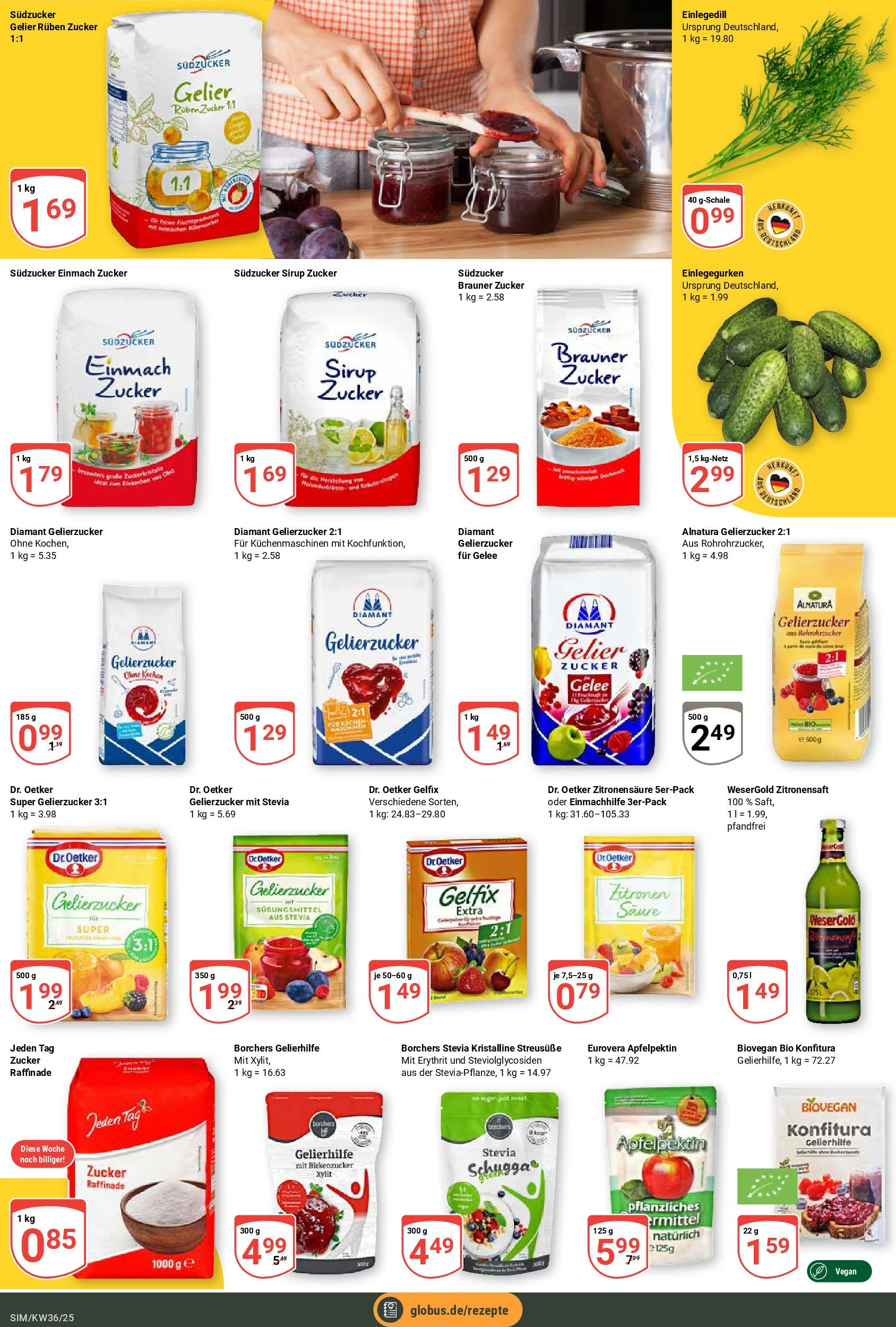 Globus prospekt Simmern	 (ab 01.09.2025) » Angebote online | Seite: 16 | Produkte: Gelierzucker, Obst, Zucker, Zitronen