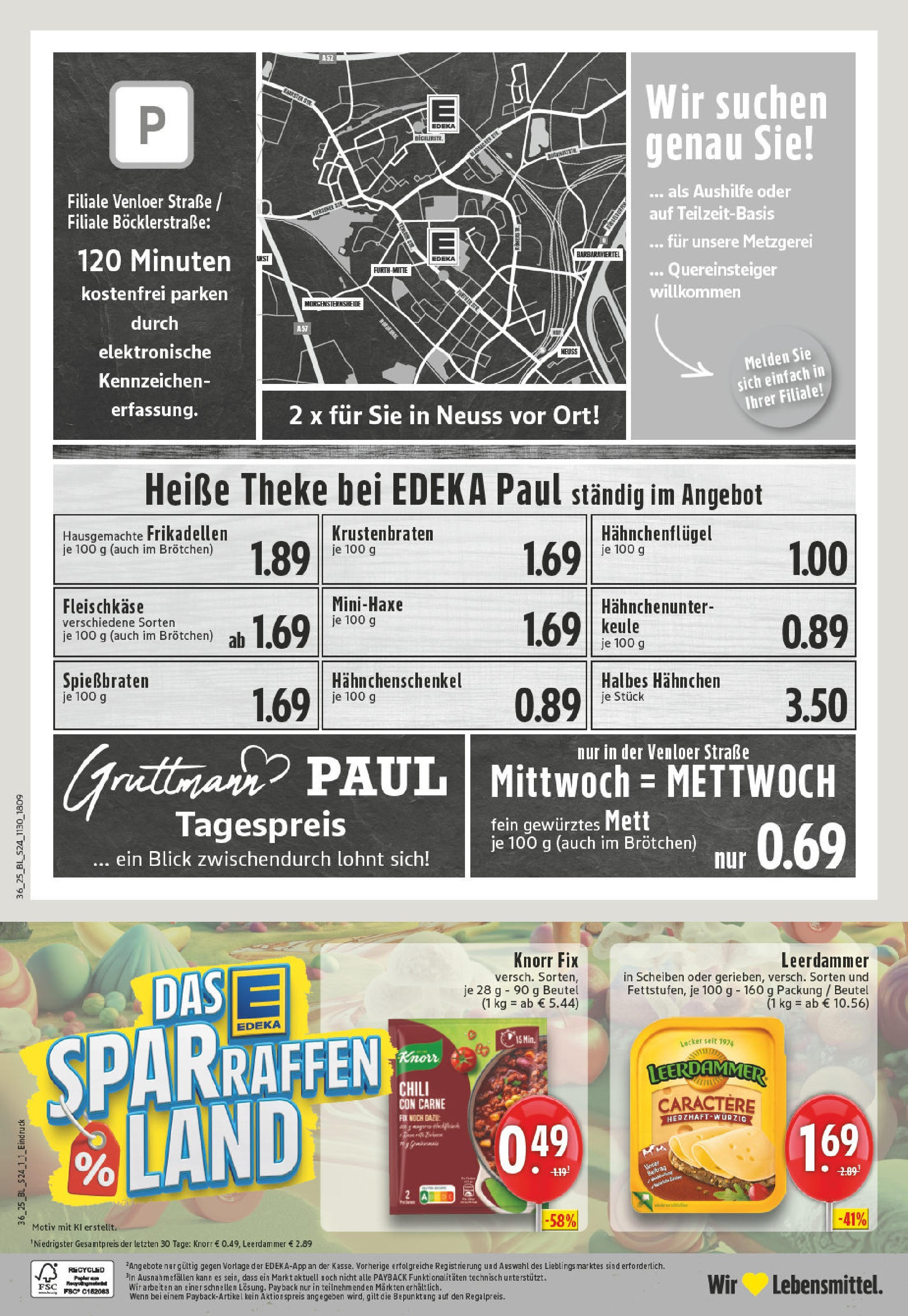 Edeka prospekt Neuss	 (ab 01.09.2025) » Angebote Online | Seite: 24 | Produkte: Knorr fix, Hahnchen, Theke, Krustenbraten