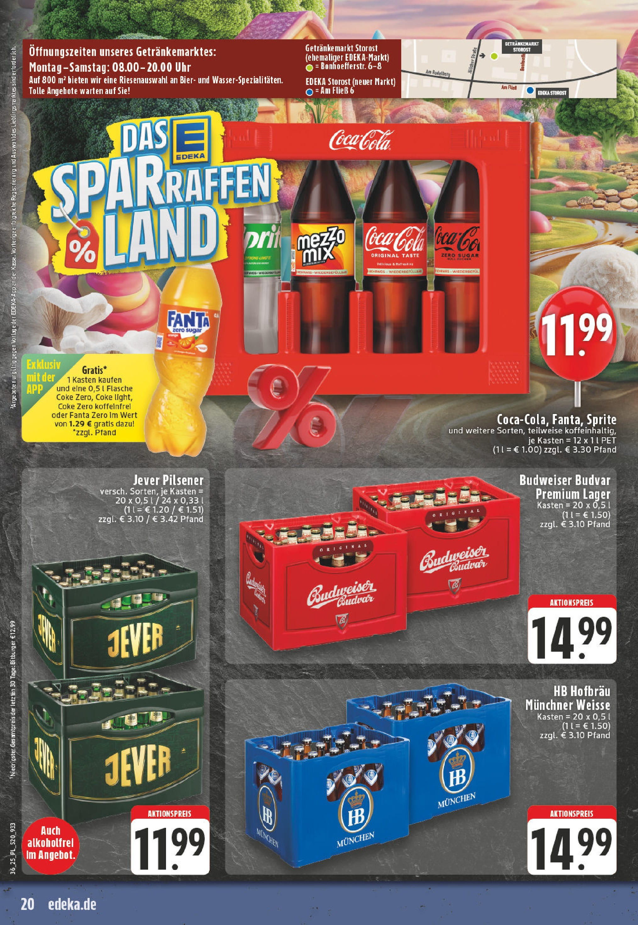 Edeka prospekt Eschweiler-Dürwiß	 (ab 01.09.2025) » Angebote Online | Seite: 20 | Produkte: Sprite, Bier, Jever, Budweiser