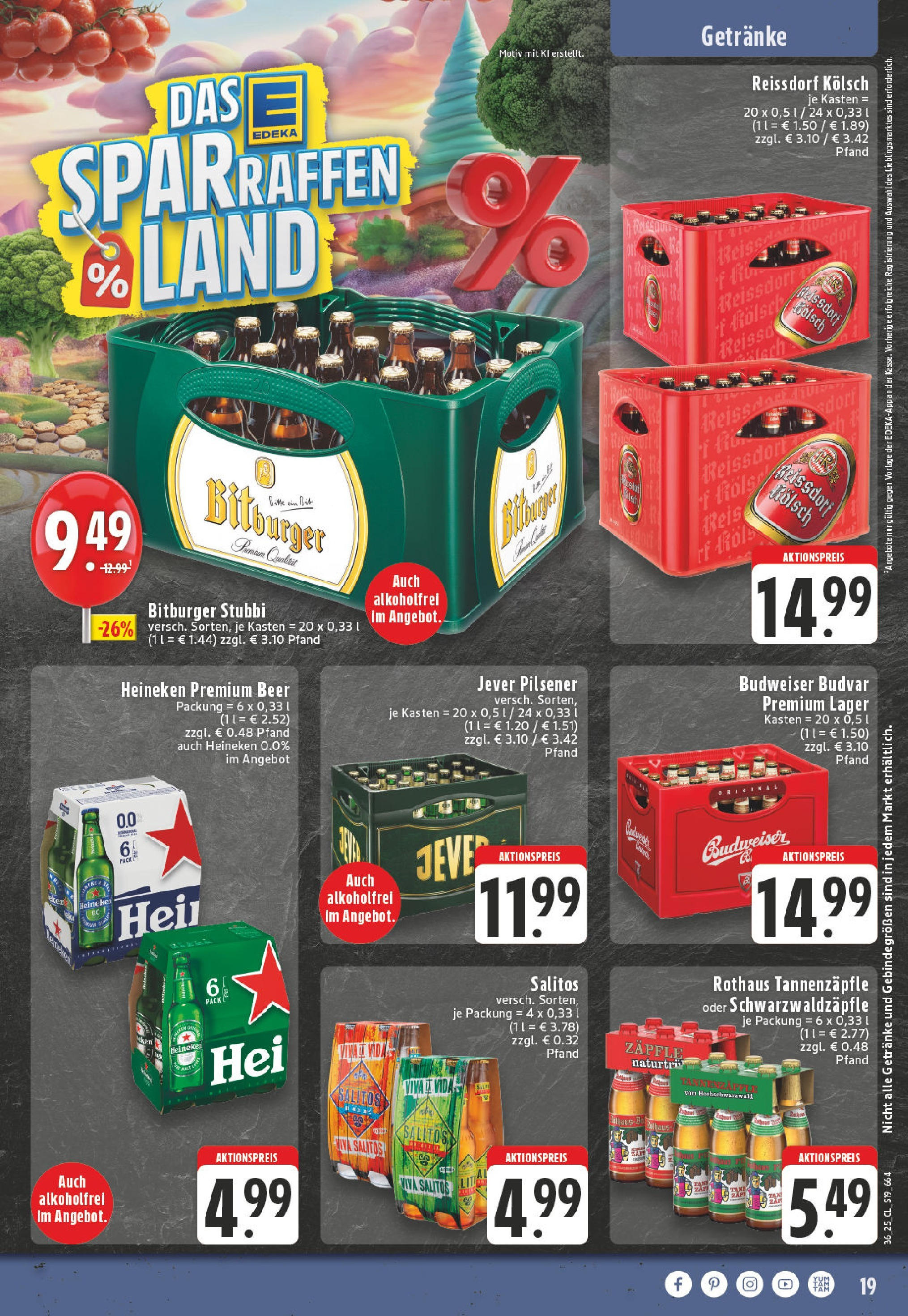 Edeka prospekt Hennef - Uckerath (ab 01.09.2025) » Angebote Online | Seite: 19 | Produkte: Bitburger, BH, Budweiser, Reis Edeka prospekt Hennef - Uckerath (ab 01.09.2025) » Angebote Online | Seite: 19 | Produkte: Bitburger, BH, Budweiser, Reis