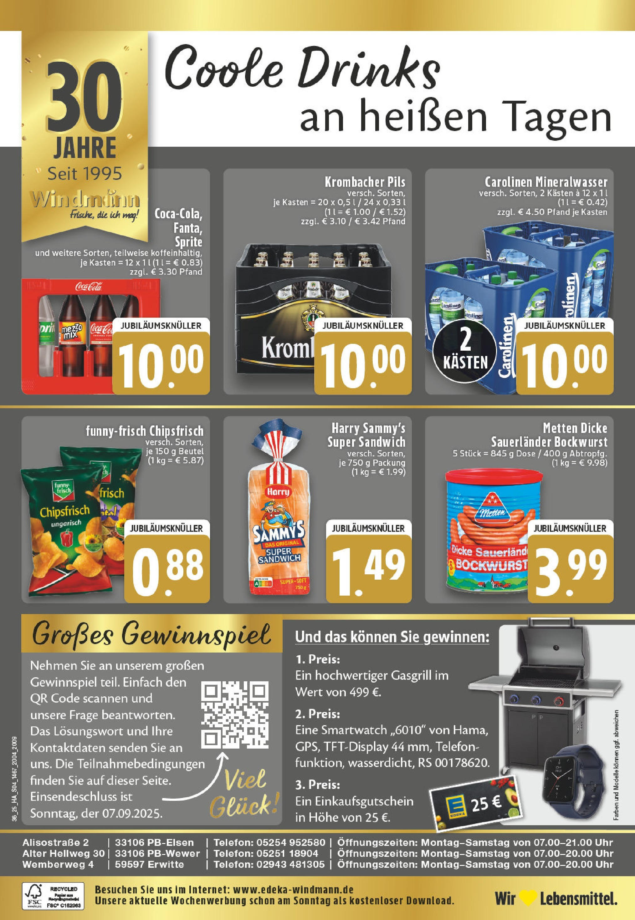 Edeka prospekt Paderborn - Wewer (ab 01.09.2025) » Angebote Online | Seite: 4 | Produkte: Bockwurst, Pils, Mineralwasser, Telefon Edeka prospekt Paderborn - Wewer (ab 01.09.2025) » Angebote Online | Seite: 4 | Produkte: Bockwurst, Pils, Mineralwasser, Telefon