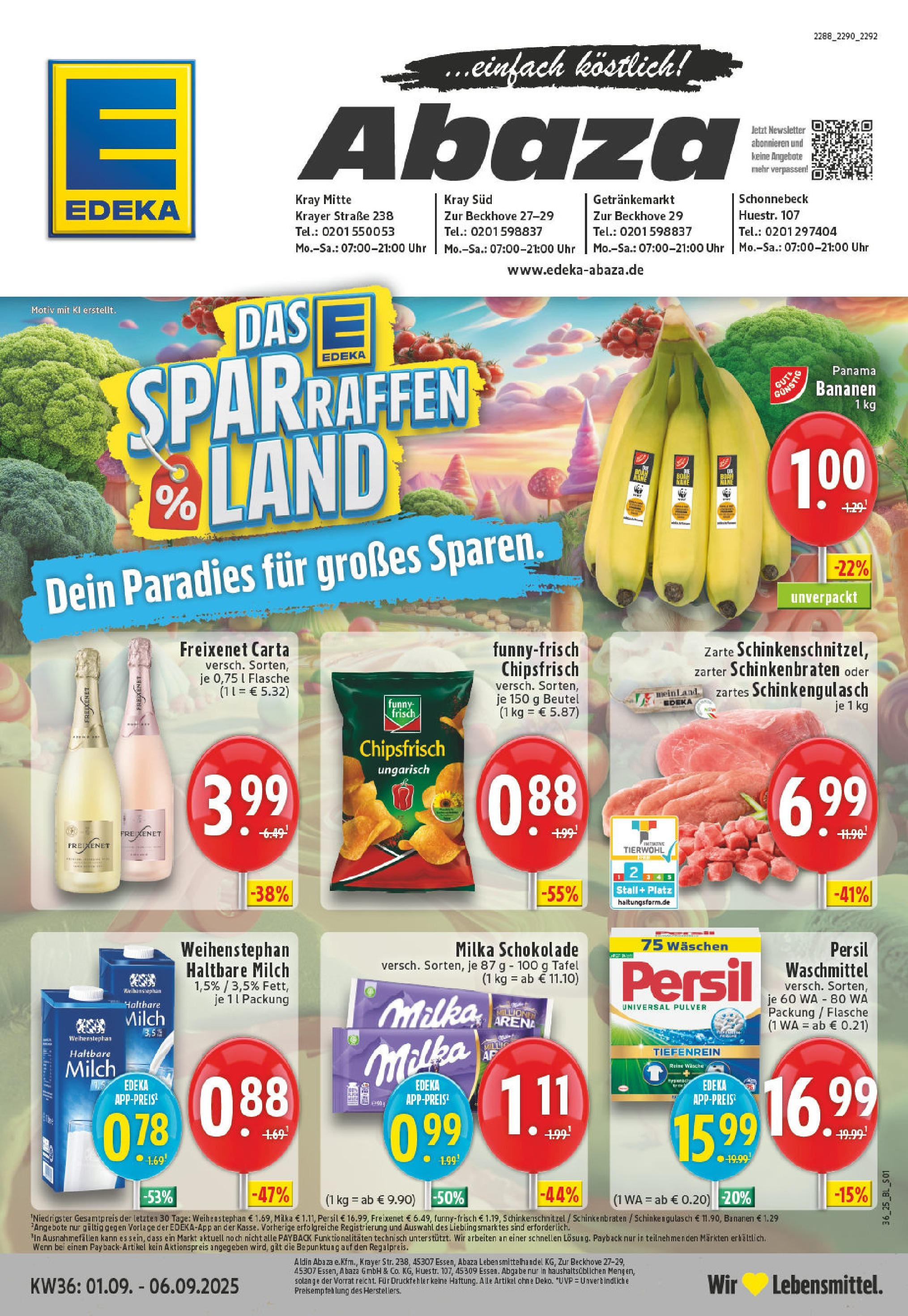 EDEKA Prospekt ab 01.09.2025 - Prospekt Essen Online Vorschau von dem Prospekt des Geschäftes Edeka, gültig ab dem 01.09.2025