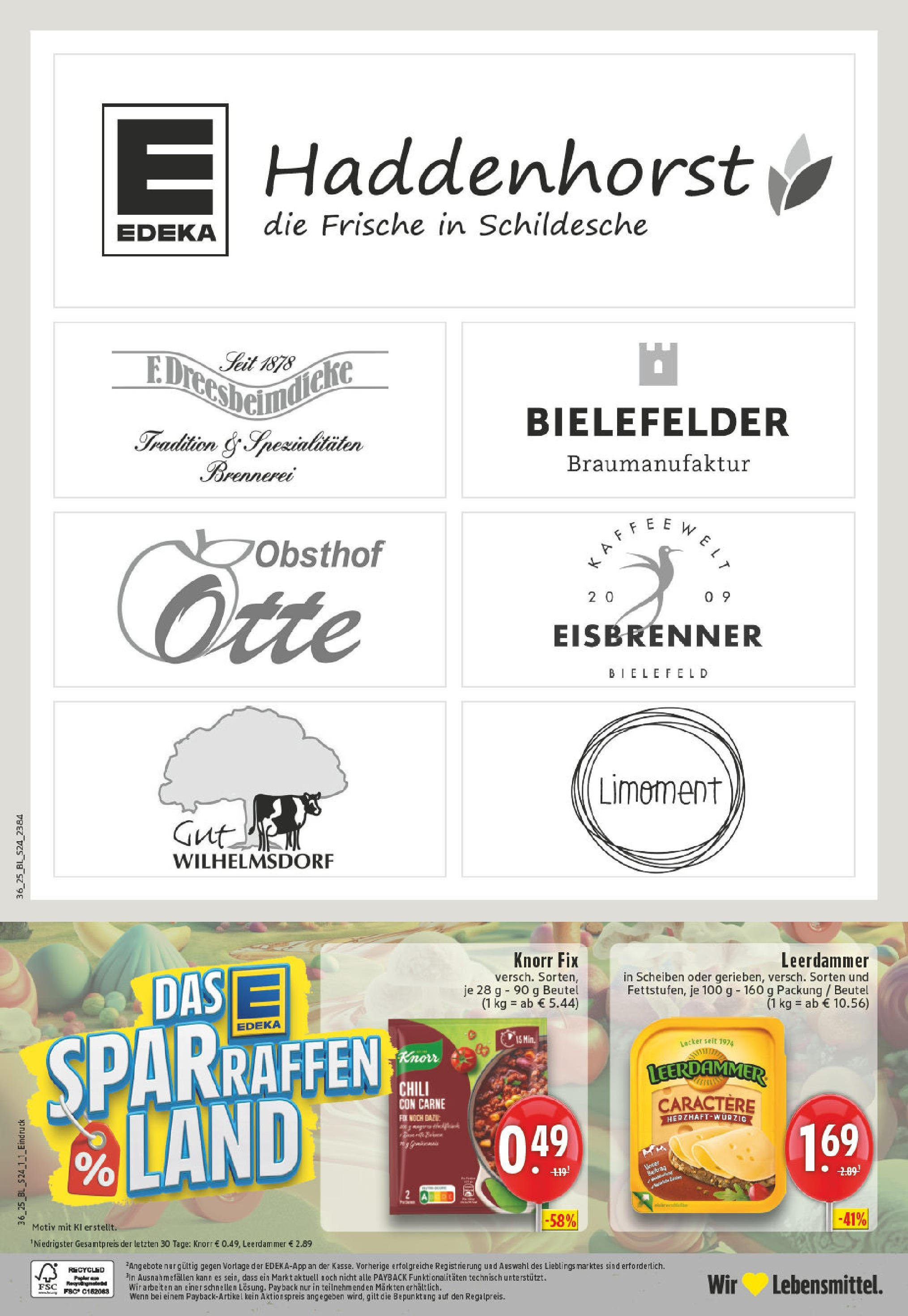 Edeka prospekt Bielefeld	 (ab 01.09.2025) » Angebote Online | Seite: 24 | Produkte: Knorr fix, Knorr, Leerdammer, Chili