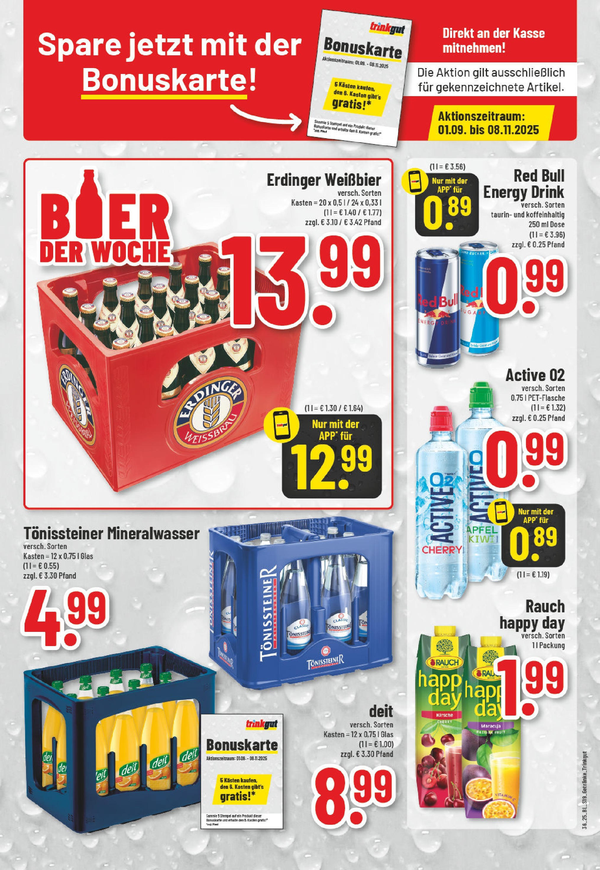 Edeka prospekt Lüdenscheid (ab 01.09.2025) » Angebote Online | Seite: 19 | Produkte: Erdinger, Energy, Äpfel, Mineralwasser Edeka prospekt Lüdenscheid (ab 01.09.2025) » Angebote Online | Seite: 19 | Produkte: Erdinger, Energy, Äpfel, Mineralwasser