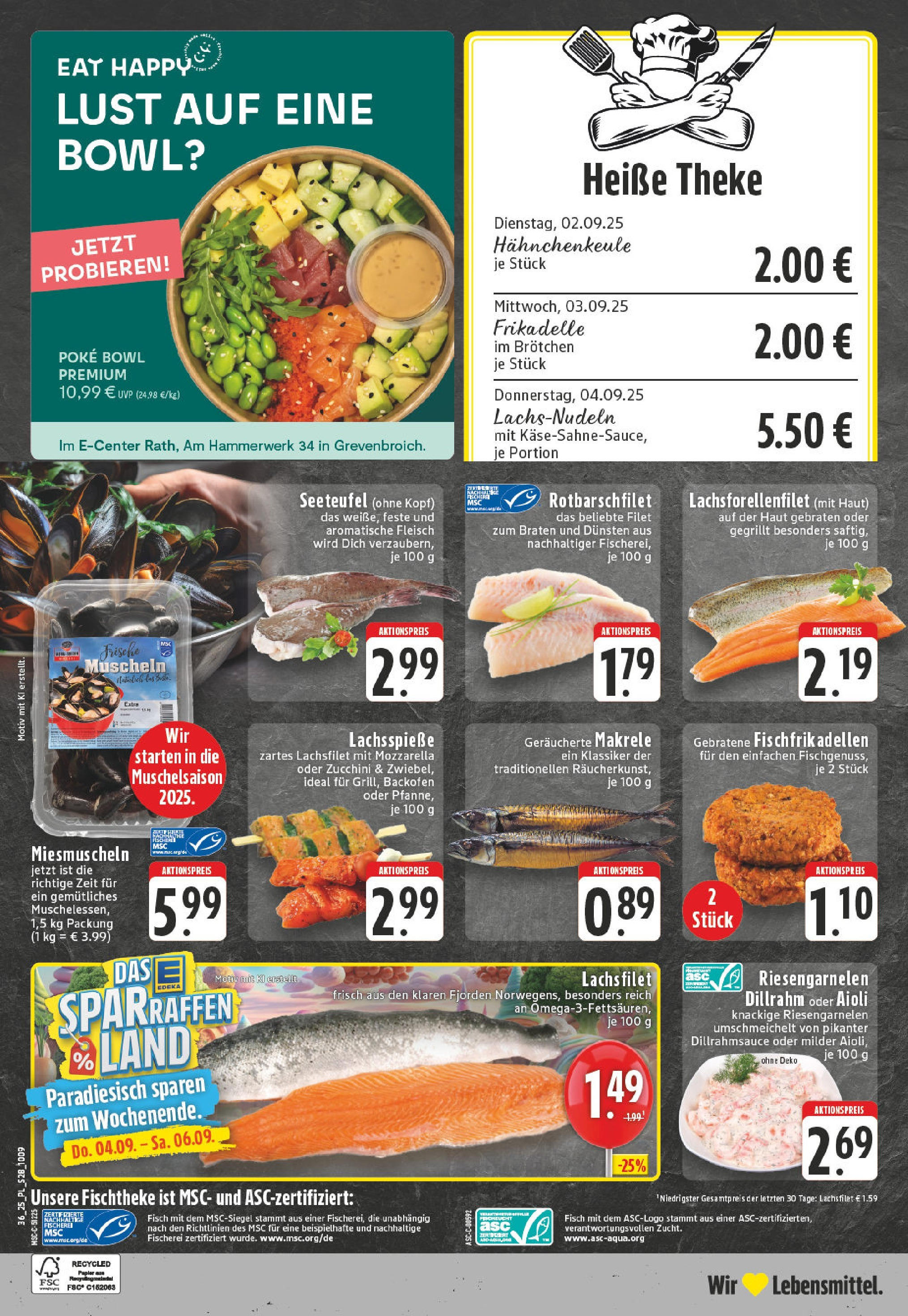 Edeka prospekt Grevenbroich (ab 01.09.2025) » Angebote Online | Seite: 28 | Produkte: Mozzarella, Fisch, Zucchini, Fleisch Edeka prospekt Grevenbroich (ab 01.09.2025) » Angebote Online | Seite: 28 | Produkte: Mozzarella, Fisch, Zucchini, Fleisch