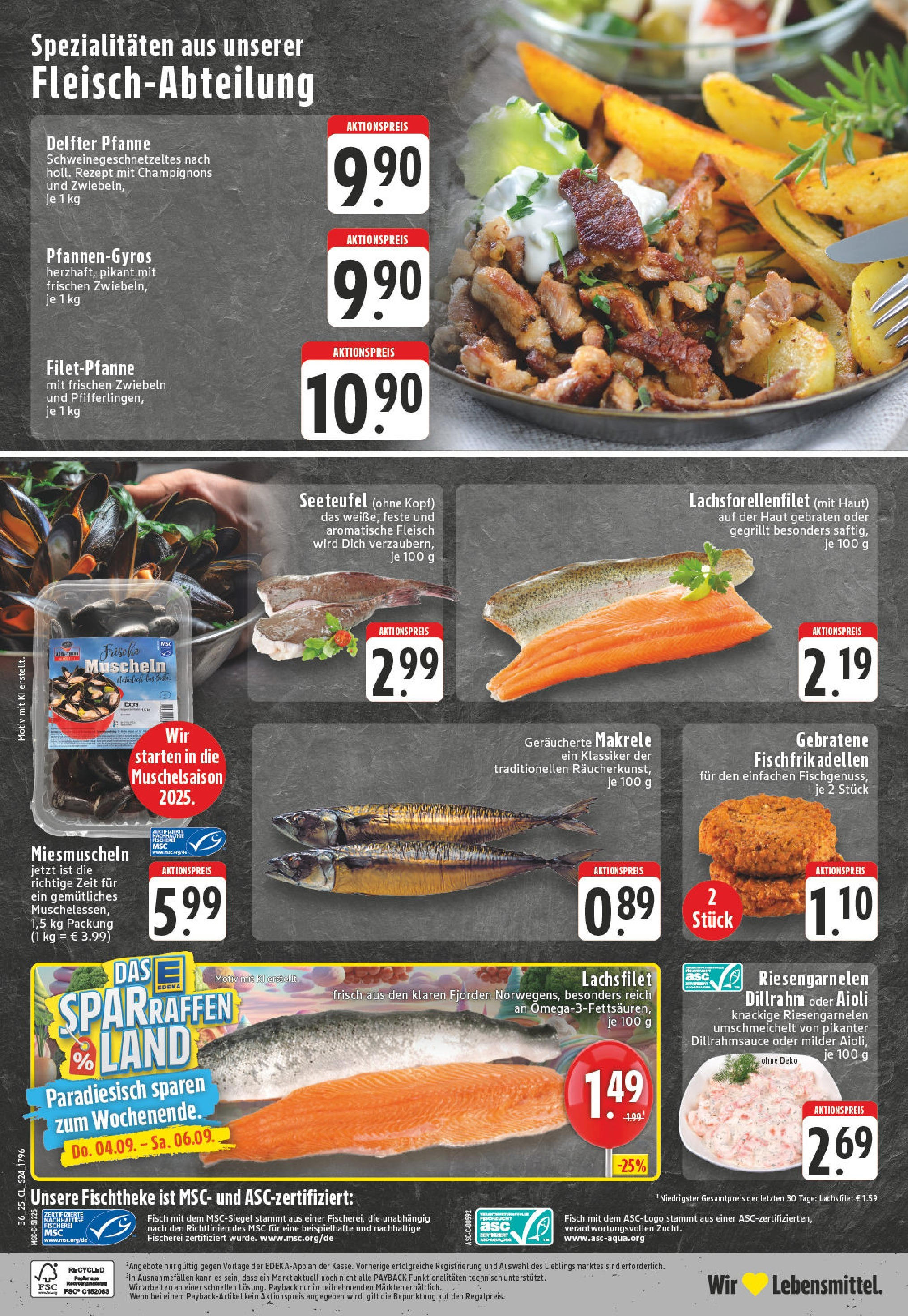Edeka prospekt Verl (ab 01.09.2025) » Angebote Online | Seite: 24 | Produkte: Fisch, Champignons, Zwiebeln, Fleisch Edeka prospekt Verl (ab 01.09.2025) » Angebote Online | Seite: 24 | Produkte: Fisch, Champignons, Zwiebeln, Fleisch