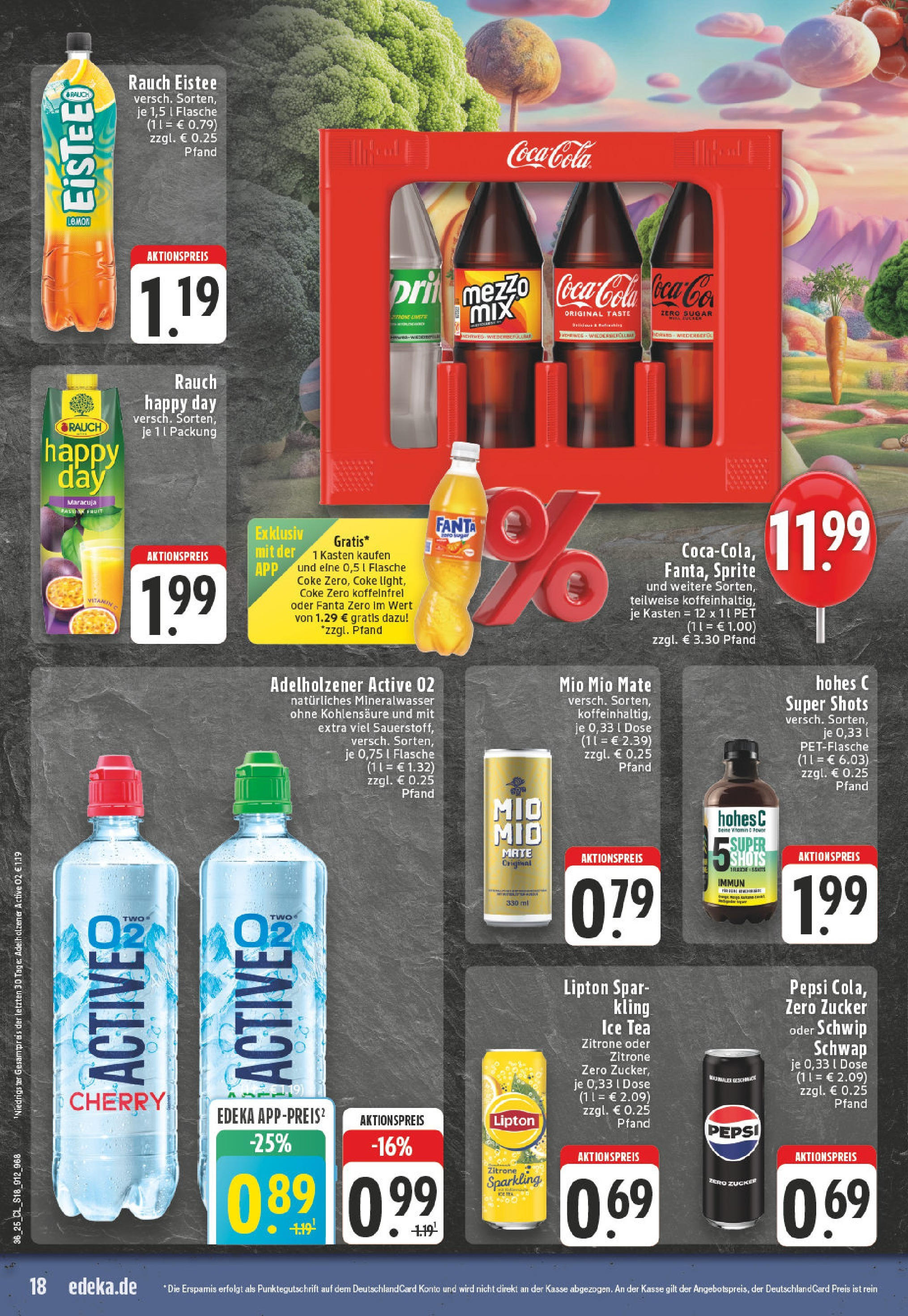 Edeka prospekt Beckum (ab 01.09.2025) » Angebote Online | Seite: 18 | Produkte: Cola, Adelholzener, Mineralwasser, Zucker Edeka prospekt Beckum (ab 01.09.2025) » Angebote Online | Seite: 18 | Produkte: Cola, Adelholzener, Mineralwasser, Zucker