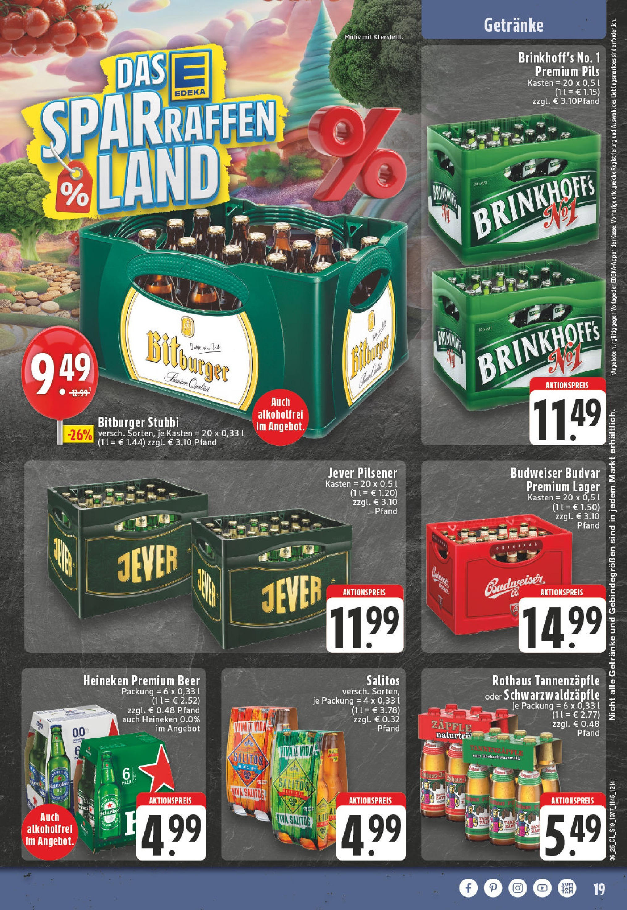 Edeka prospekt Herne (ab 01.09.2025) » Angebote Online | Seite: 19 | Produkte: Pils, Heineken, Jever, Budweiser Edeka prospekt Herne (ab 01.09.2025) » Angebote Online | Seite: 19 | Produkte: Pils, Heineken, Jever, Budweiser