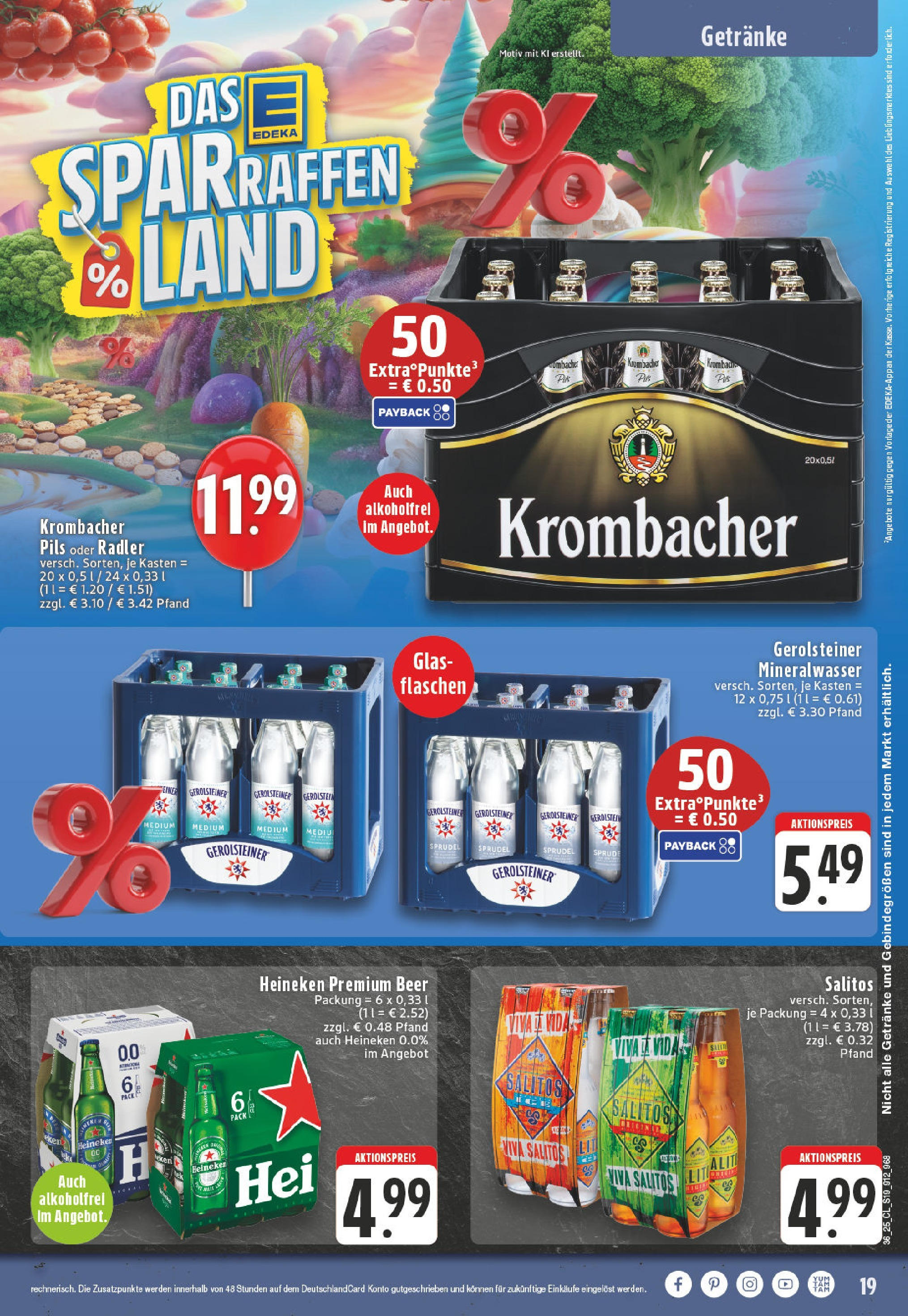 Edeka prospekt Beckum (ab 01.09.2025) » Angebote Online | Seite: 19 | Produkte: Pils, Heineken, Krombacher, Gerolsteiner Edeka prospekt Beckum (ab 01.09.2025) » Angebote Online | Seite: 19 | Produkte: Pils, Heineken, Krombacher, Gerolsteiner