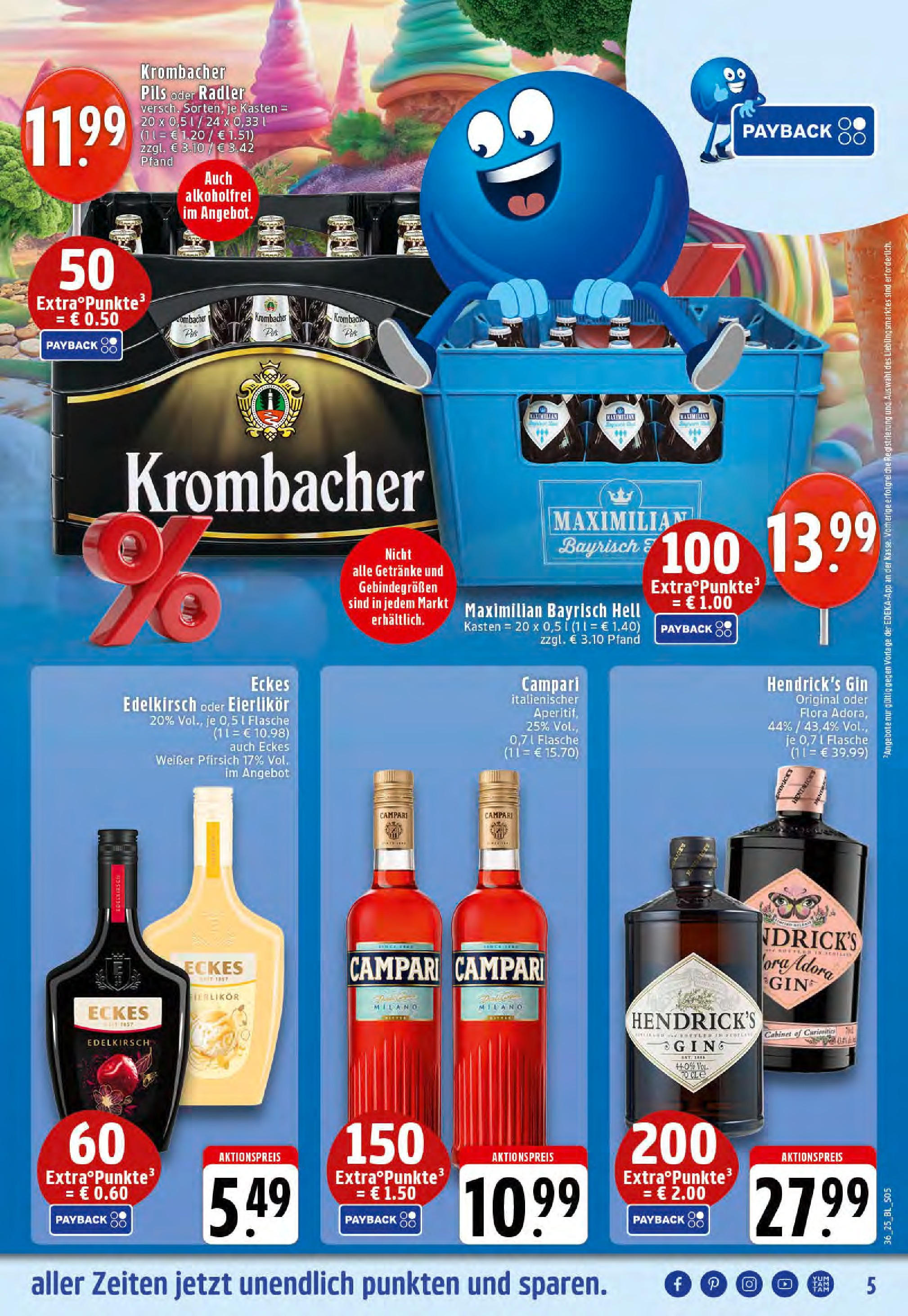 Edeka prospekt Mettingen	 (ab 01.09.2025) » Angebote Online | Seite: 5 | Produkte: Pils, Radler, Pfirsich, Gin