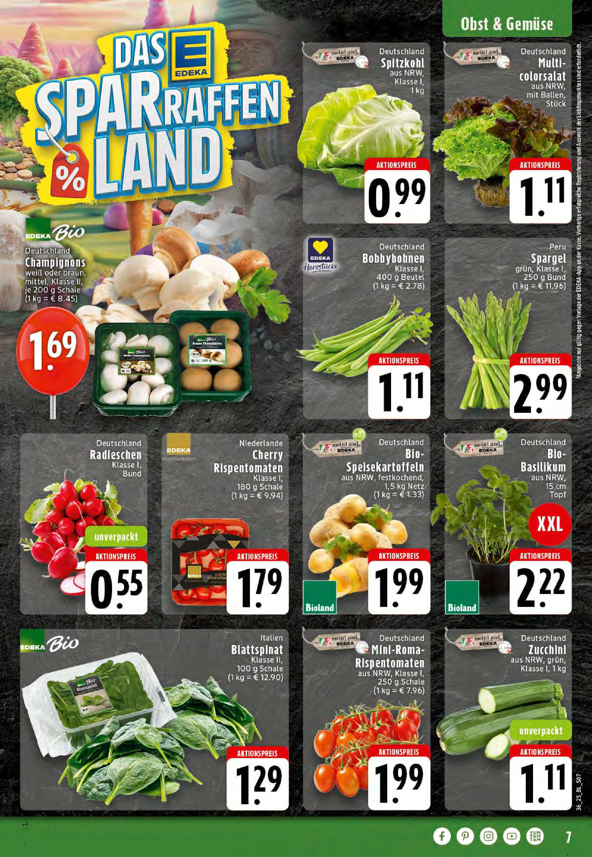 Edeka prospekt Mettingen	 (ab 01.09.2025) » Angebote Online | Seite: 7 | Produkte: Champignons, Gemüse, Obst, Jeans
