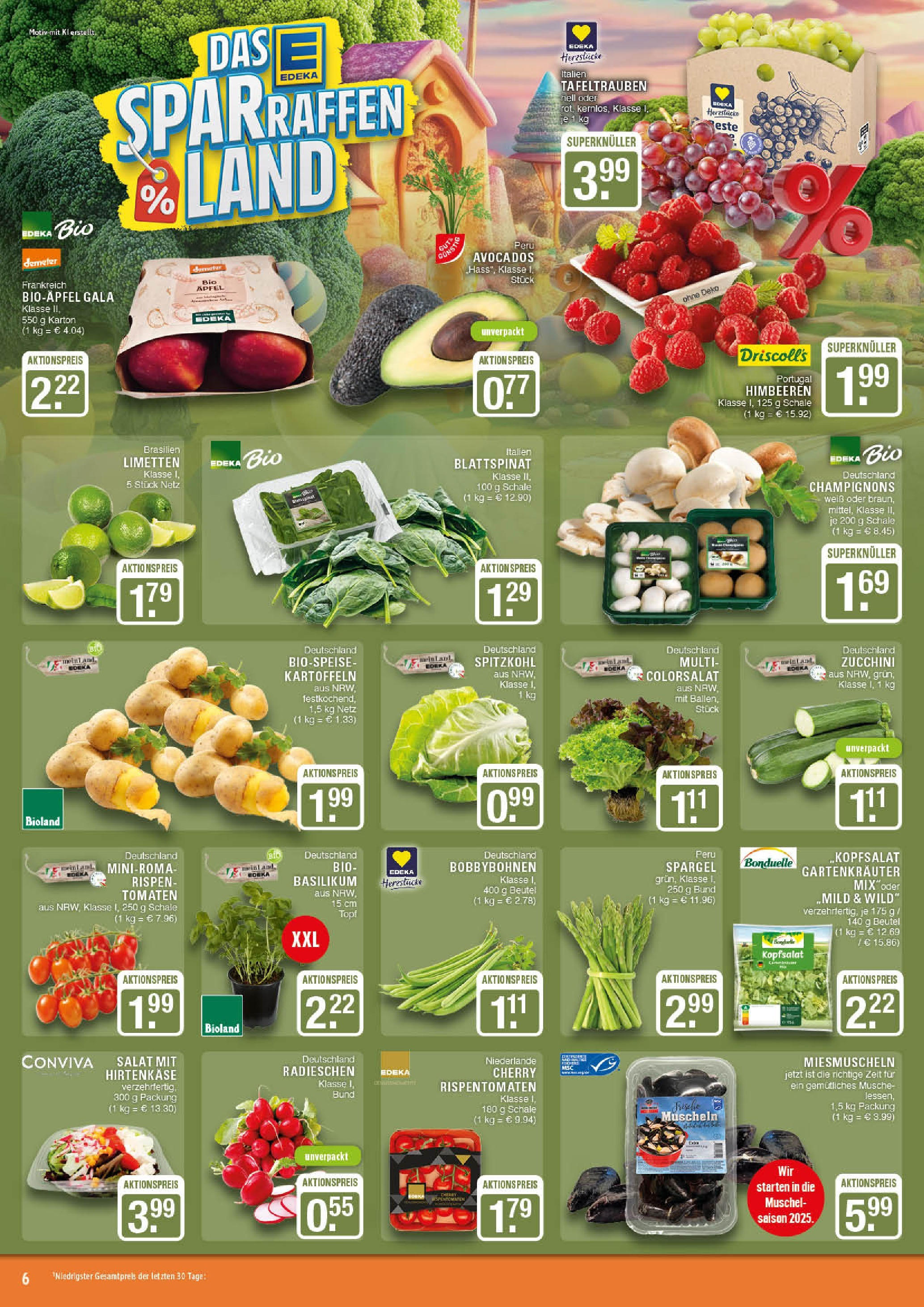 Edeka prospekt Marl (ab 01.09.2025) » Angebote Online | Seite: 6 | Produkte: Limetten, Spargel, Champignons, Salat Edeka prospekt Marl (ab 01.09.2025) » Angebote Online | Seite: 6 | Produkte: Limetten, Spargel, Champignons, Salat