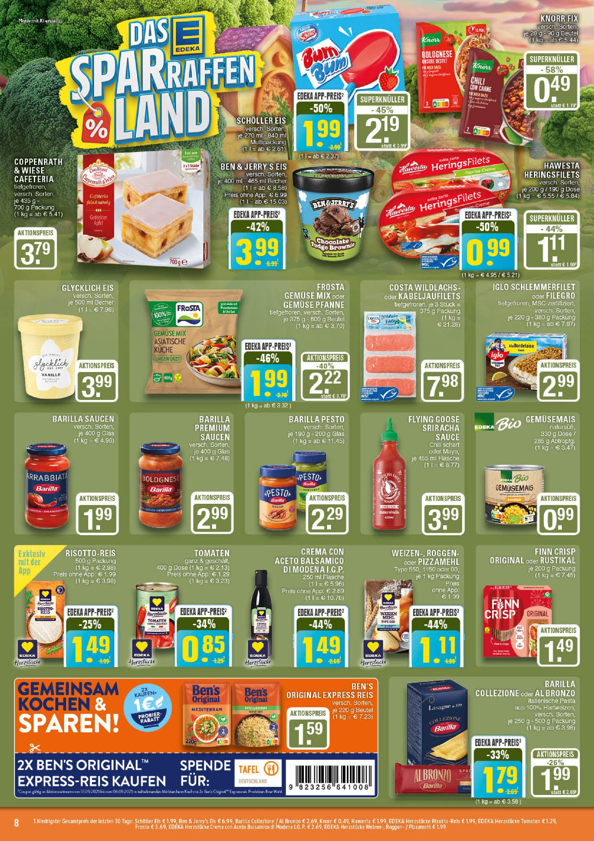 Edeka prospekt Marl (ab 01.09.2025) » Angebote Online | Seite: 8 | Produkte: Ben & Jerry's, Paprika, Chili, Iglo schlemmerfilet Edeka prospekt Marl (ab 01.09.2025) » Angebote Online | Seite: 8 | Produkte: Ben & Jerry's, Paprika, Chili, Iglo schlemmerfilet
