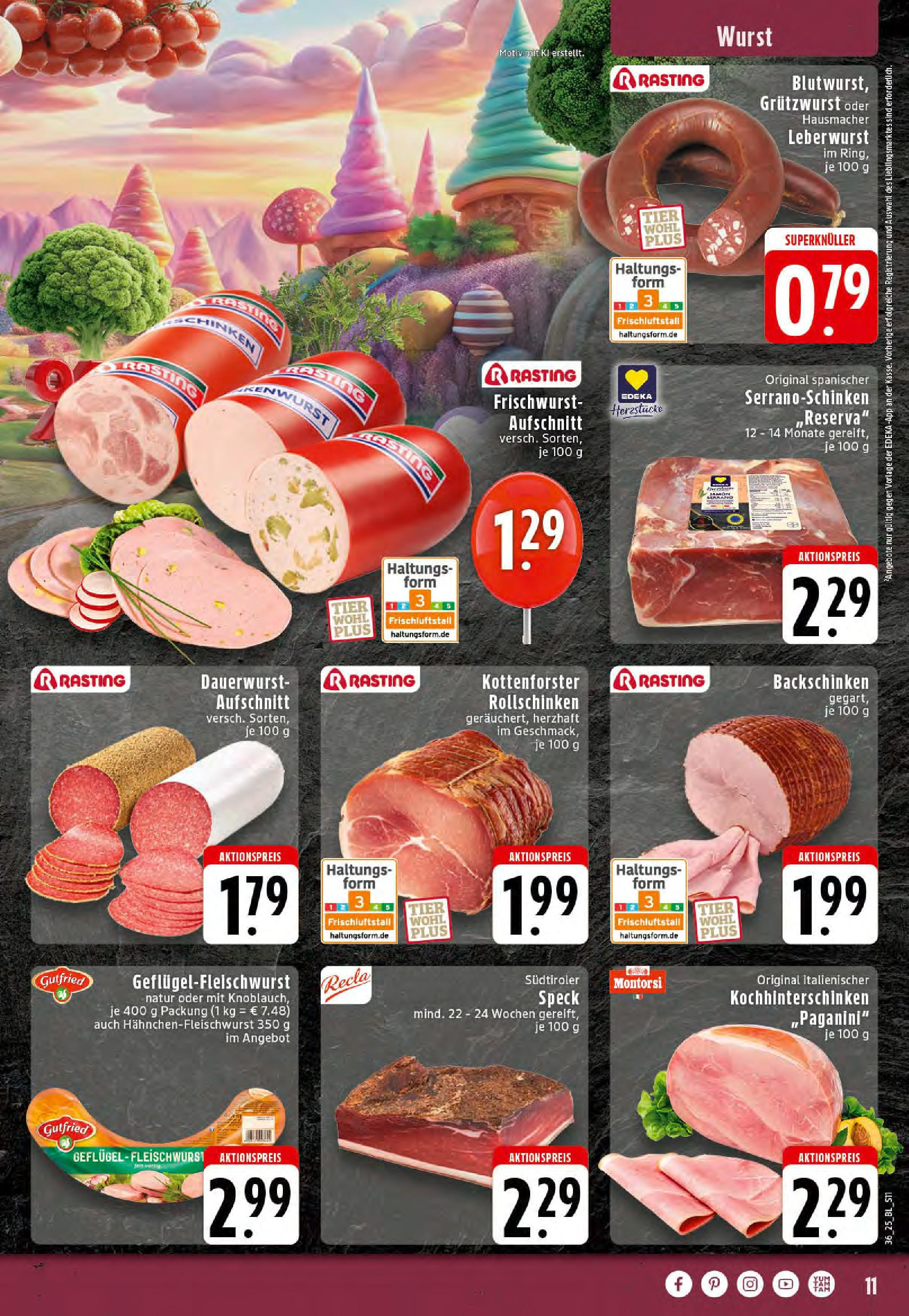 Edeka prospekt Mettingen	 (ab 01.09.2025) » Angebote Online | Seite: 11 | Produkte: Wurst