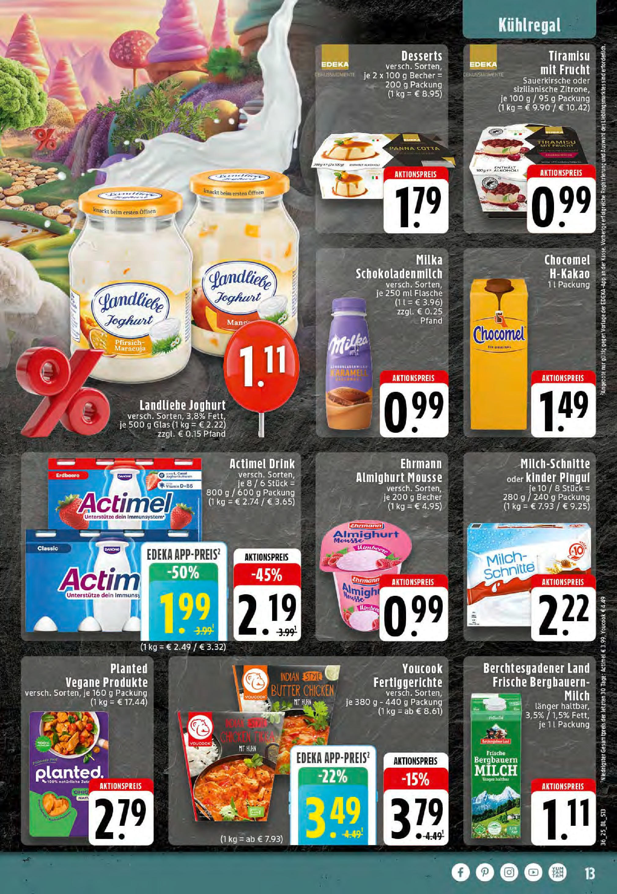 Edeka prospekt Mettingen	 (ab 01.09.2025) » Angebote Online | Seite: 13 | Produkte: Butter, Joghurt, Fertiggerichte, Himbeere