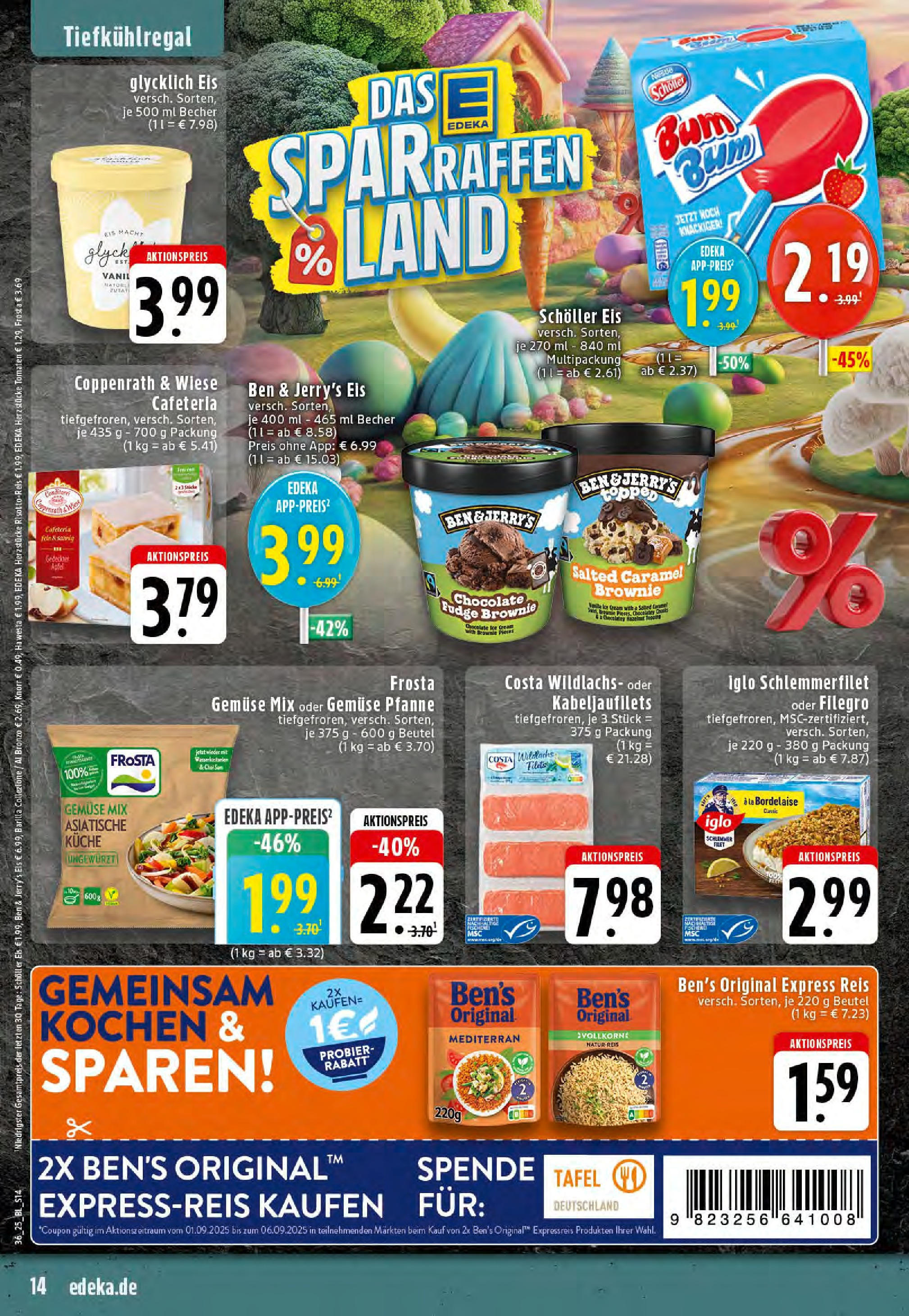 Edeka prospekt Mettingen	 (ab 01.09.2025) » Angebote Online | Seite: 14 | Produkte: Äpfel, Frosta, Eis, Iglo schlemmerfilet