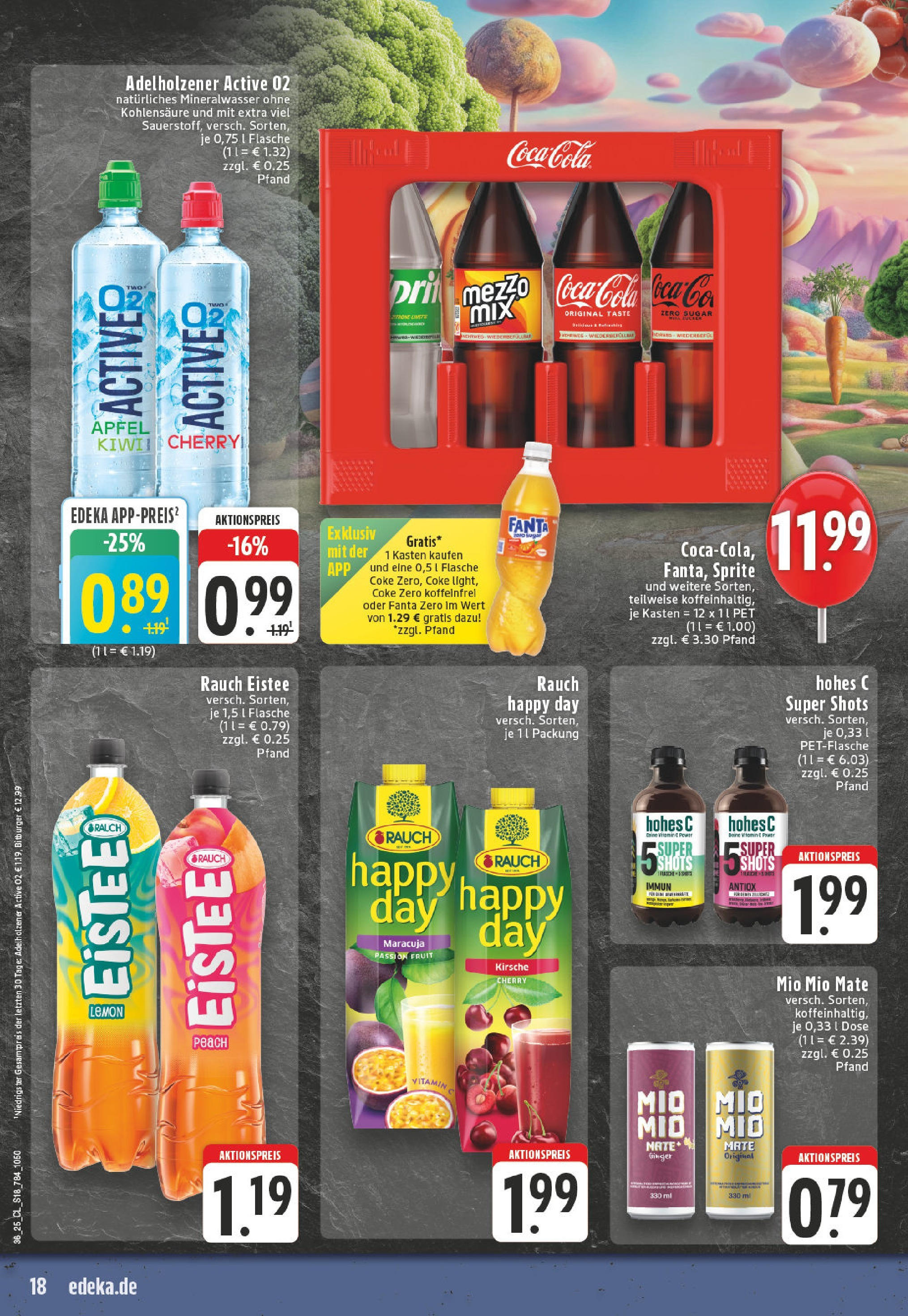 Edeka prospekt Alsdorf	 (ab 01.09.2025) » Angebote Online | Seite: 18 | Produkte: Fanta, Mio mio mate, Mineralwasser, Hohes c