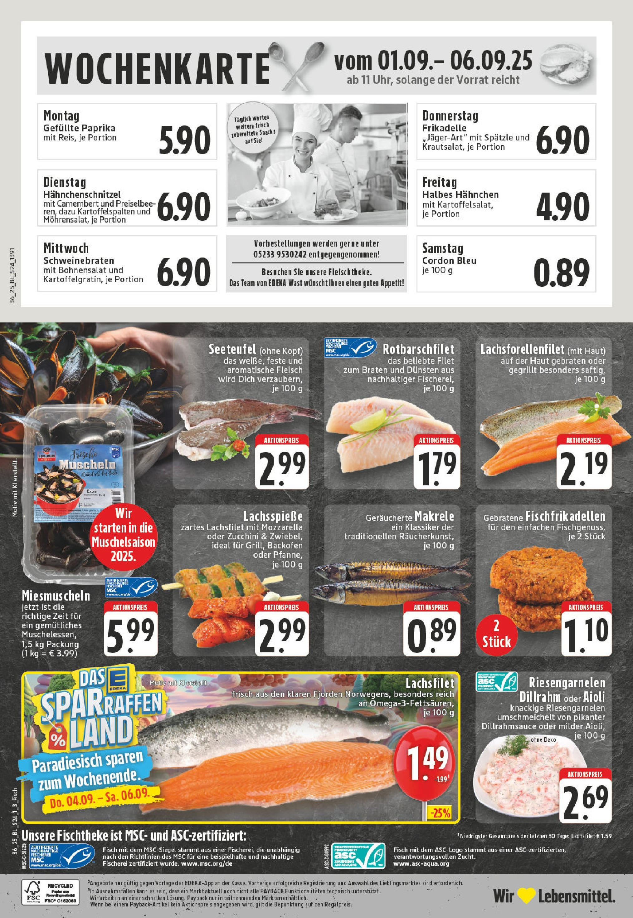 Edeka prospekt Steinheim (ab 01.09.2025) » Angebote Online | Seite: 24 | Produkte: Fisch, Paprika, Backofen, Fleisch Edeka prospekt Steinheim (ab 01.09.2025) » Angebote Online | Seite: 24 | Produkte: Fisch, Paprika, Backofen, Fleisch