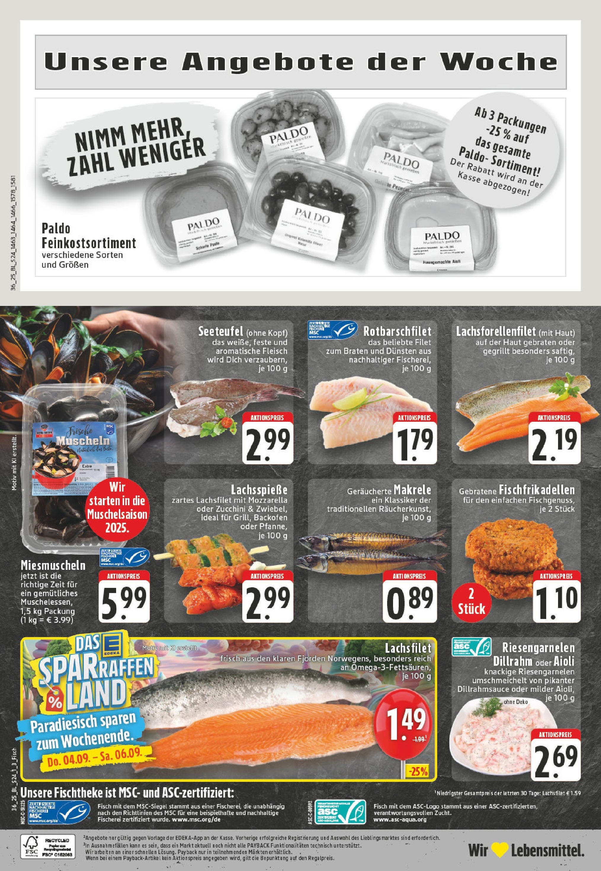 Edeka prospekt Gevelsberg (ab 01.09.2025) » Angebote Online | Seite: 24 | Produkte: Mozzarella, Fisch, Backofen, Fleisch Edeka prospekt Gevelsberg (ab 01.09.2025) » Angebote Online | Seite: 24 | Produkte: Mozzarella, Fisch, Backofen, Fleisch