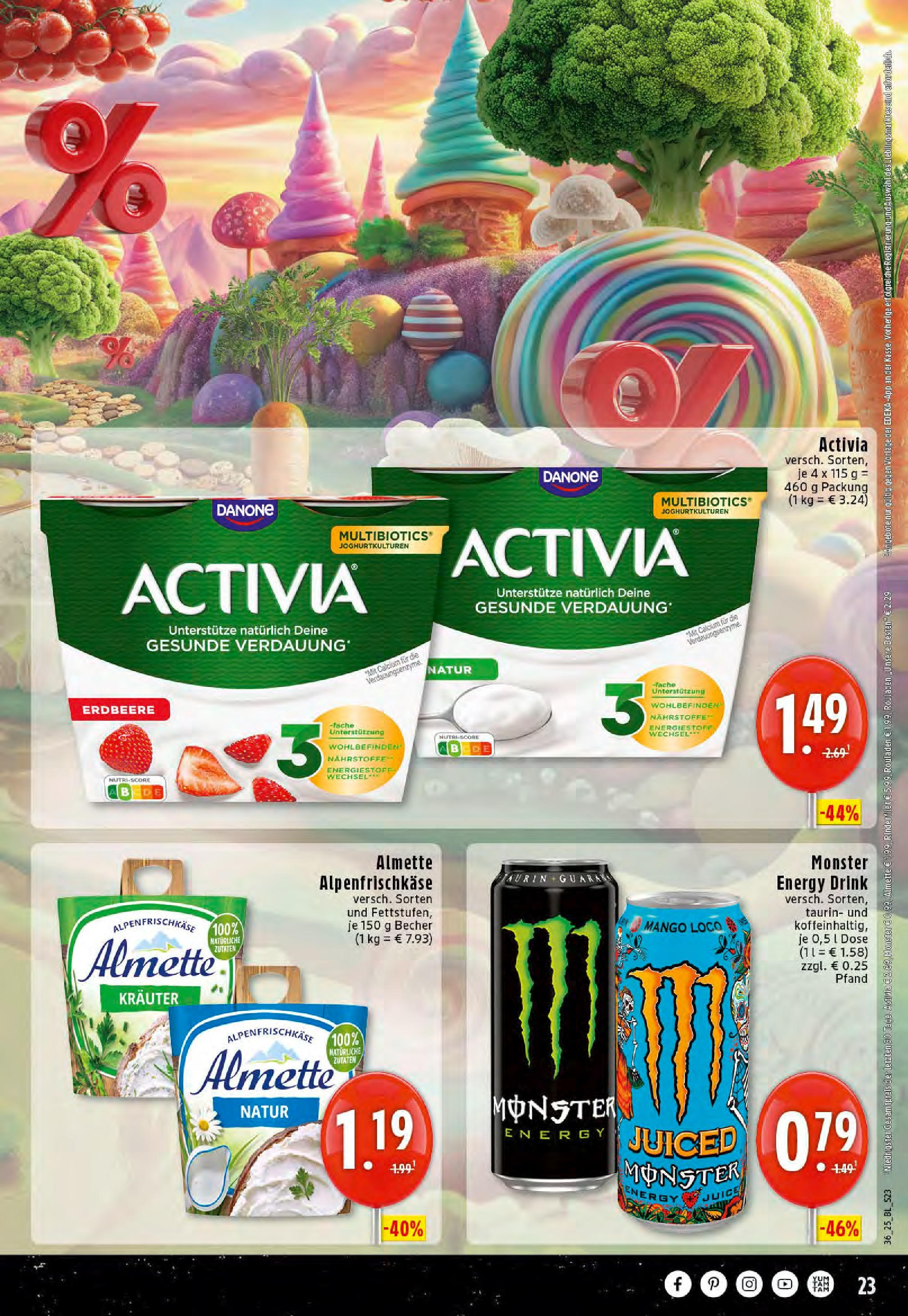 Edeka prospekt Mettingen	 (ab 01.09.2025) » Angebote Online | Seite: 23 | Produkte: Activia, Almette, Energy, Mango