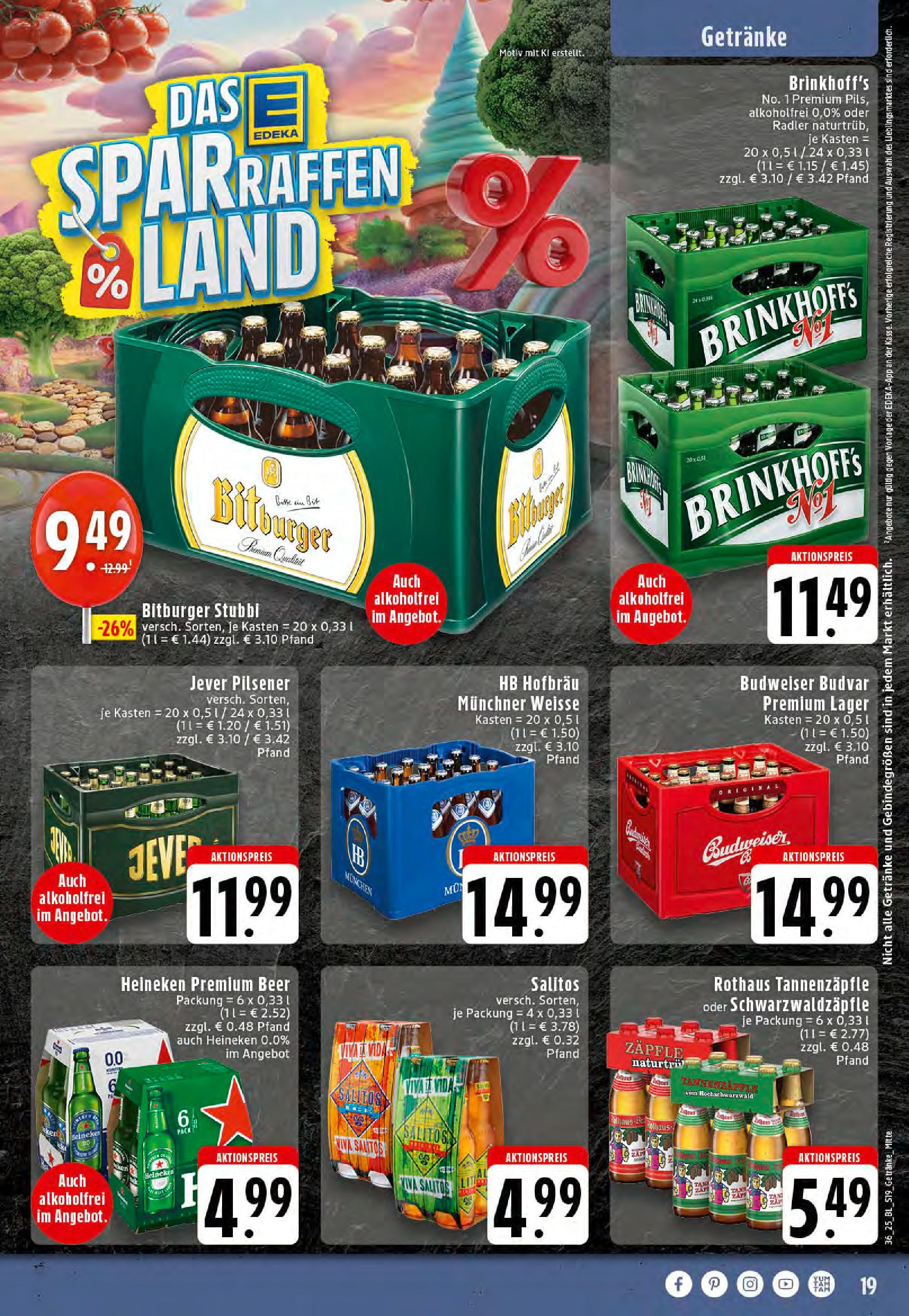 Edeka prospekt Reken-Bahnhof (ab 01.09.2025) » Angebote Online | Seite: 19 | Produkte: Bitburger, Radler, Jever, Budweiser Edeka prospekt Reken-Bahnhof (ab 01.09.2025) » Angebote Online | Seite: 19 | Produkte: Bitburger, Radler, Jever, Budweiser