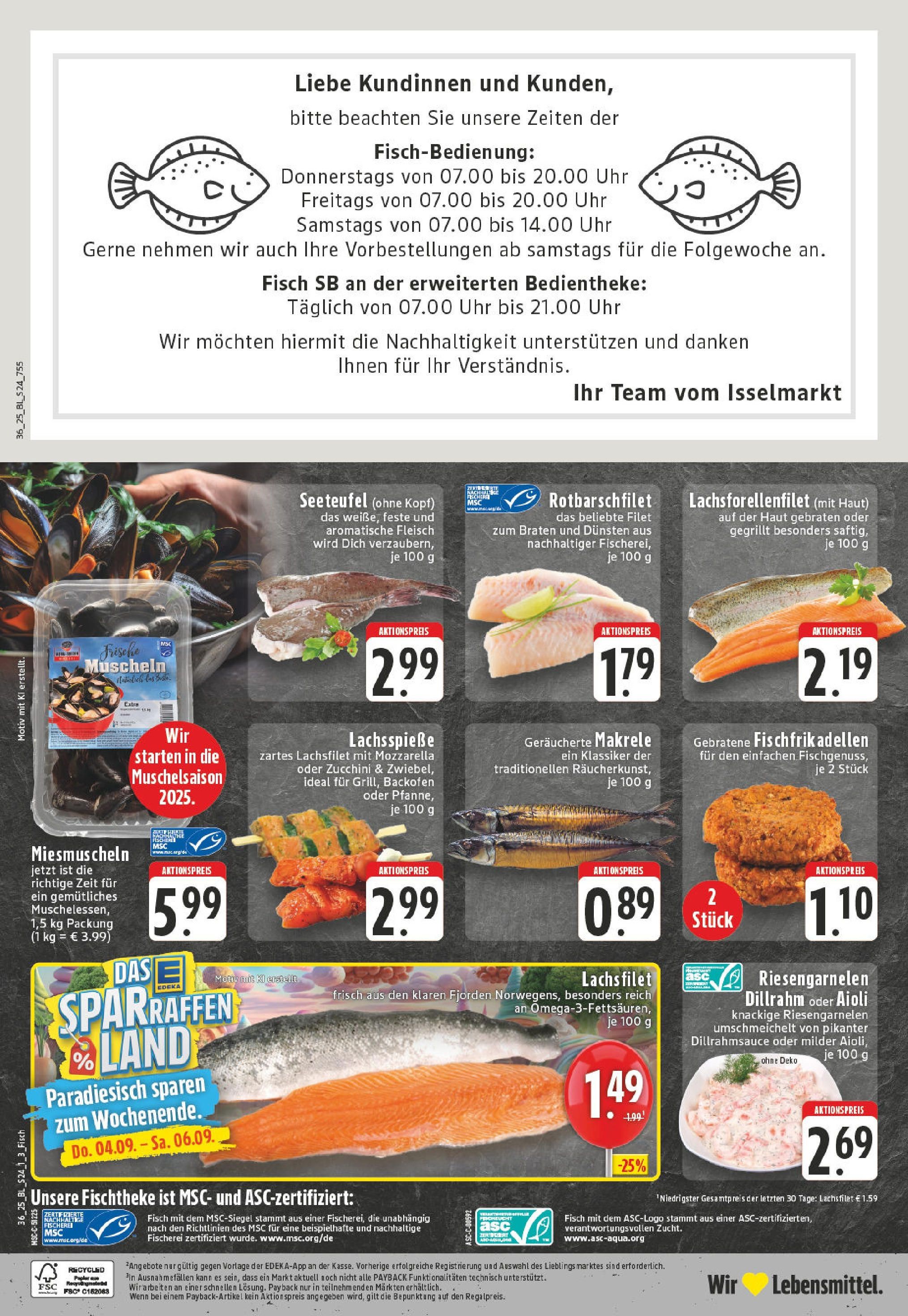 Edeka prospekt Fröndenberg (ab 01.09.2025) » Angebote Online | Seite: 24 | Produkte: Mozzarella, Fisch, Backofen, Zucchini Edeka prospekt Fröndenberg (ab 01.09.2025) » Angebote Online | Seite: 24 | Produkte: Mozzarella, Fisch, Backofen, Zucchini