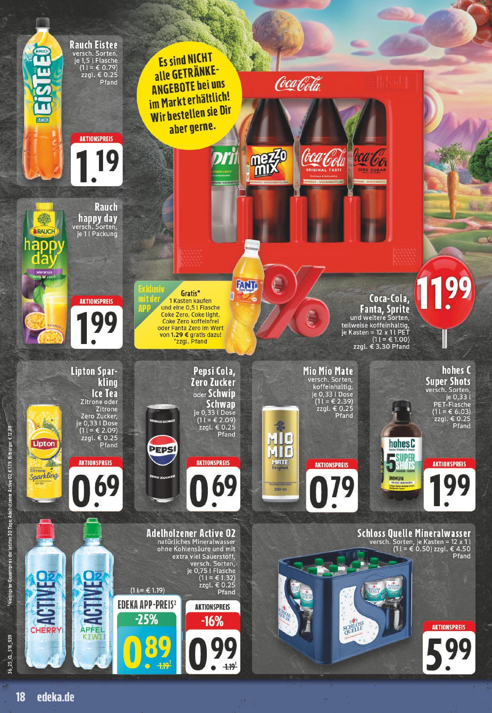 Edeka prospekt Iserlohn (ab 01.09.2025) » Angebote Online | Seite: 18 | Produkte: Mio mio mate, Mineralwasser, Zitrone, Hohes c Edeka prospekt Iserlohn (ab 01.09.2025) » Angebote Online | Seite: 18 | Produkte: Mio mio mate, Mineralwasser, Zitrone, Hohes c