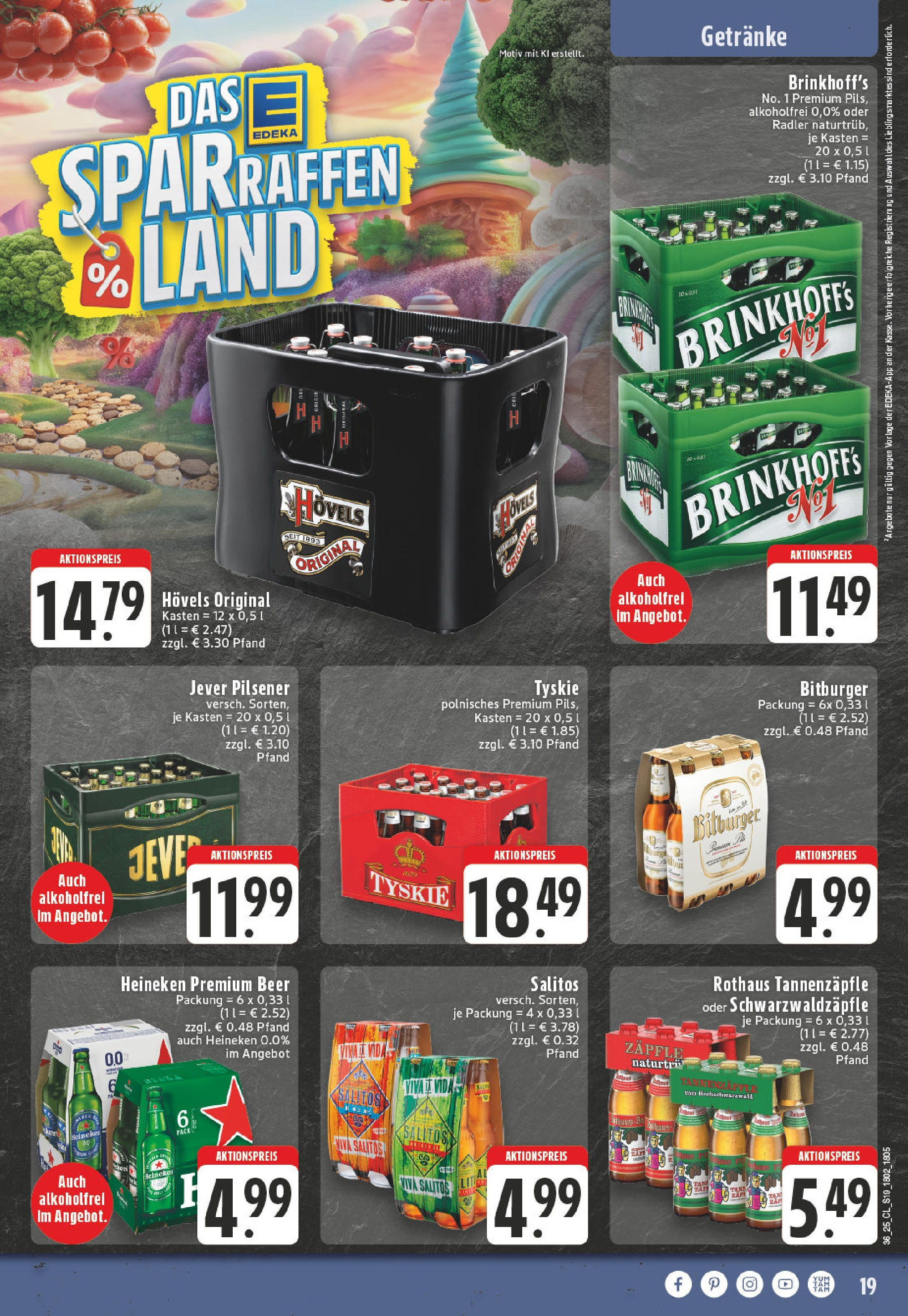 Edeka prospekt Witten-Bommern (ab 01.09.2025) » Angebote Online | Seite: 19 | Produkte: Bitburger, Heineken, Radler, Jever Edeka prospekt Witten-Bommern (ab 01.09.2025) » Angebote Online | Seite: 19 | Produkte: Bitburger, Heineken, Radler, Jever