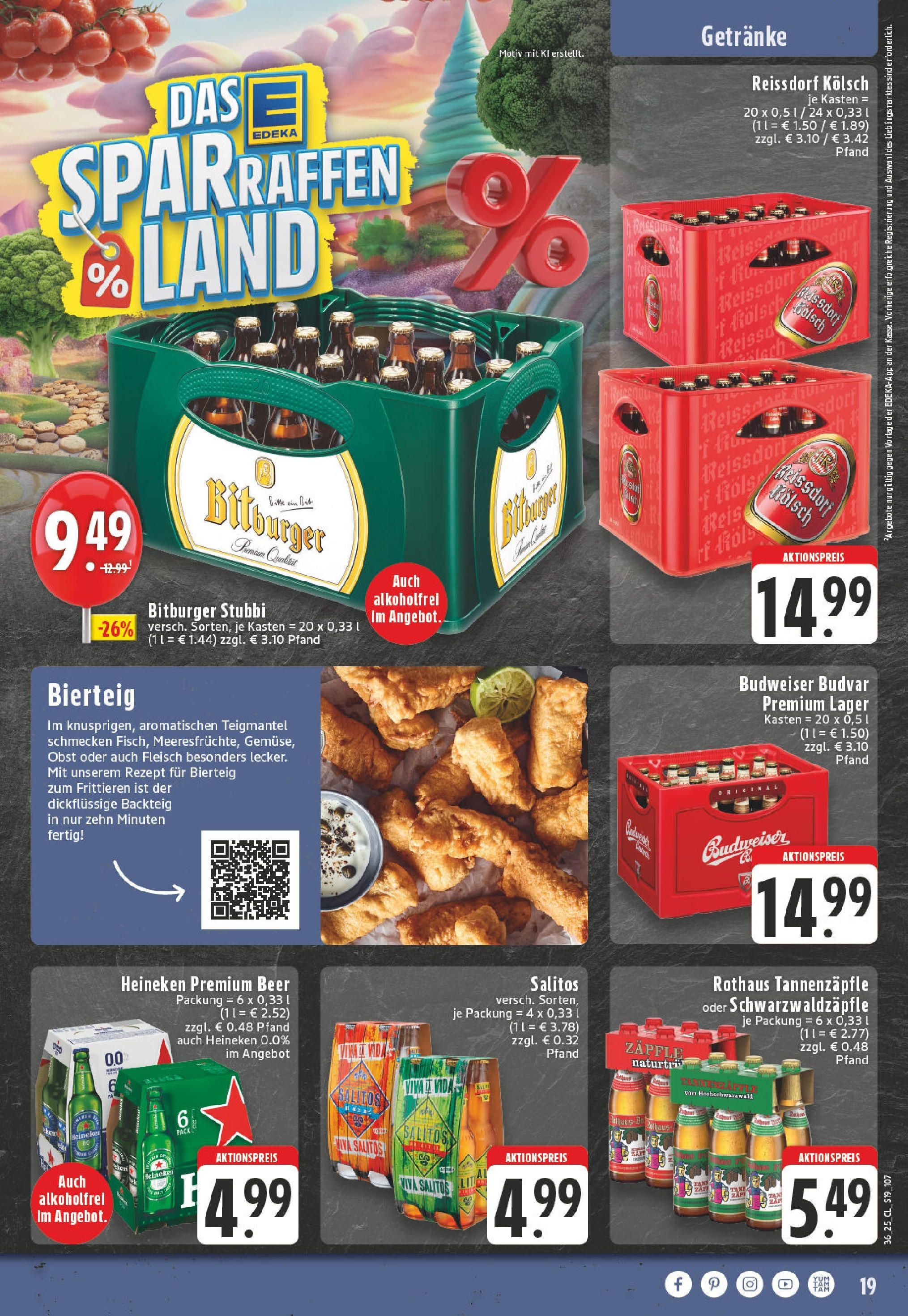 Edeka prospekt Würselen (ab 01.09.2025) » Angebote Online | Seite: 19 | Produkte: Bitburger, Heineken, Reis, Fleisch Edeka prospekt Würselen (ab 01.09.2025) » Angebote Online | Seite: 19 | Produkte: Bitburger, Heineken, Reis, Fleisch