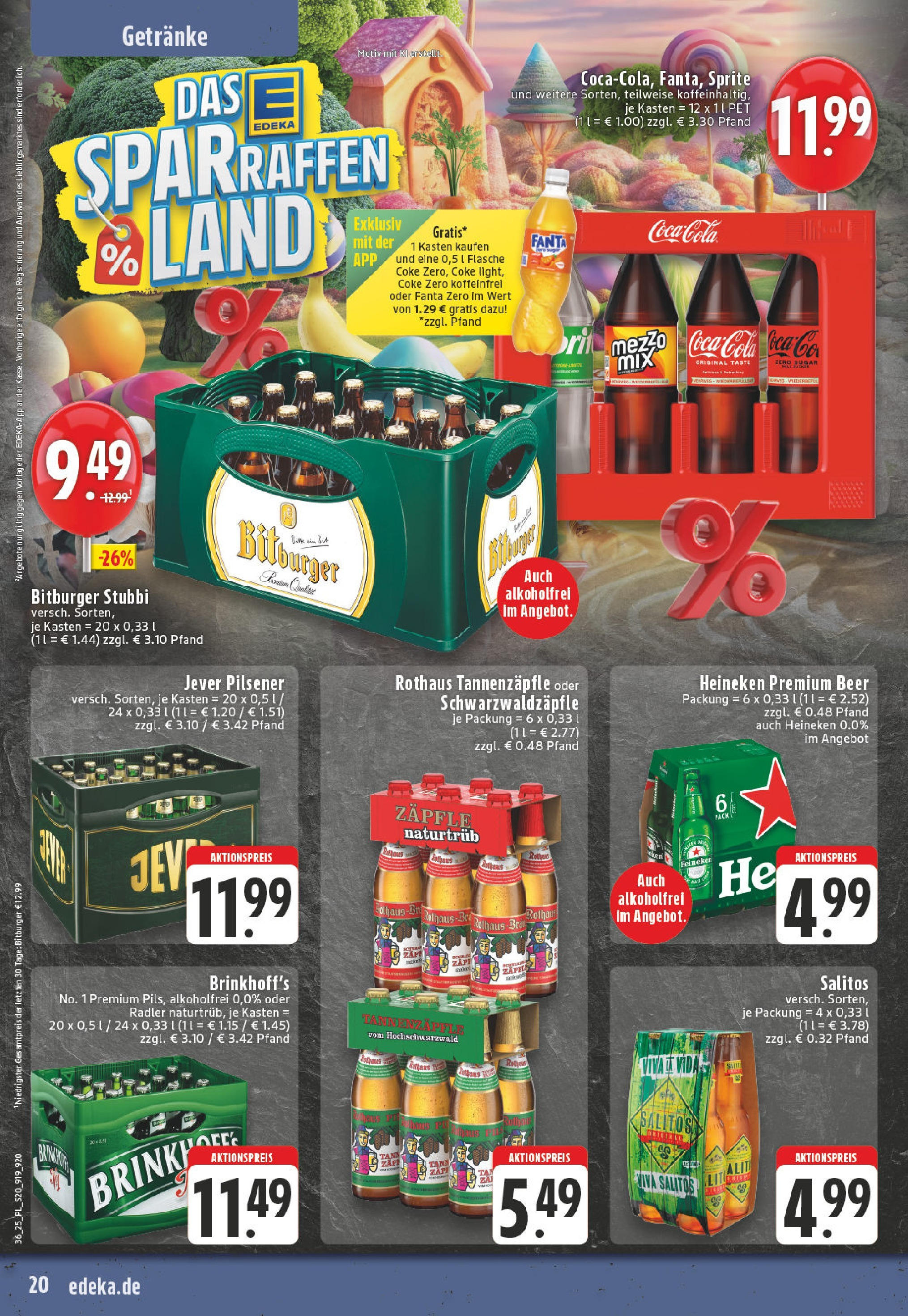 Edeka prospekt Xanten (ab 01.09.2025) » Angebote Online | Seite: 20 | Produkte: Bitburger, Coca cola, Jever, Brot Edeka prospekt Xanten (ab 01.09.2025) » Angebote Online | Seite: 20 | Produkte: Bitburger, Coca cola, Jever, Brot