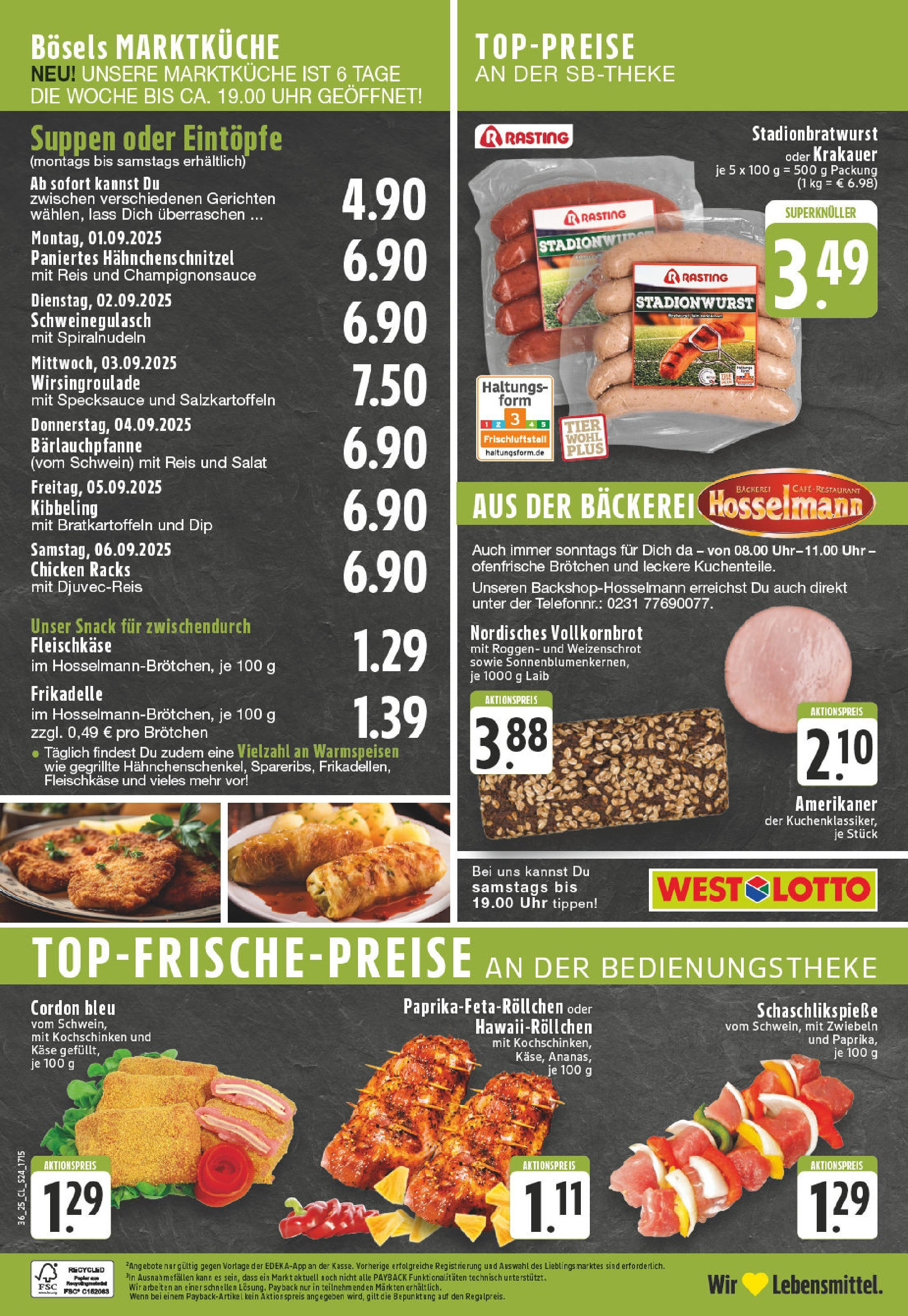 Edeka prospekt Lünen-Brambauer (ab 01.09.2025) » Angebote Online | Seite: 24 | Produkte: Bäckerei, Vollkornbrot, Ofenfrische, Salat Edeka prospekt Lünen-Brambauer (ab 01.09.2025) » Angebote Online | Seite: 24 | Produkte: Bäckerei, Vollkornbrot, Ofenfrische, Salat