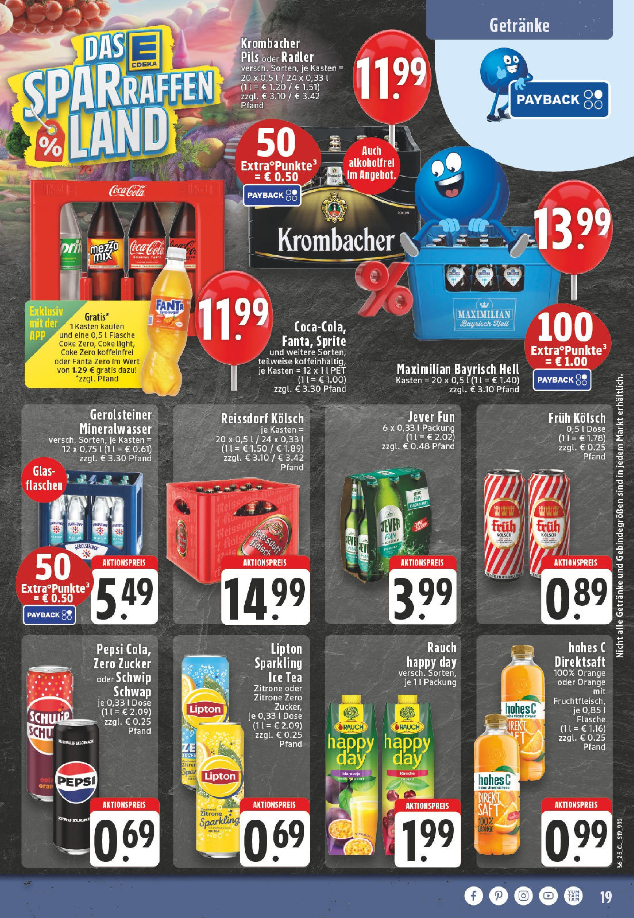 Edeka prospekt Köln-Lindenthal	 (ab 01.09.2025) » Angebote Online | Seite: 19 | Produkte: Sprite, Cola, Krombacher, Saft