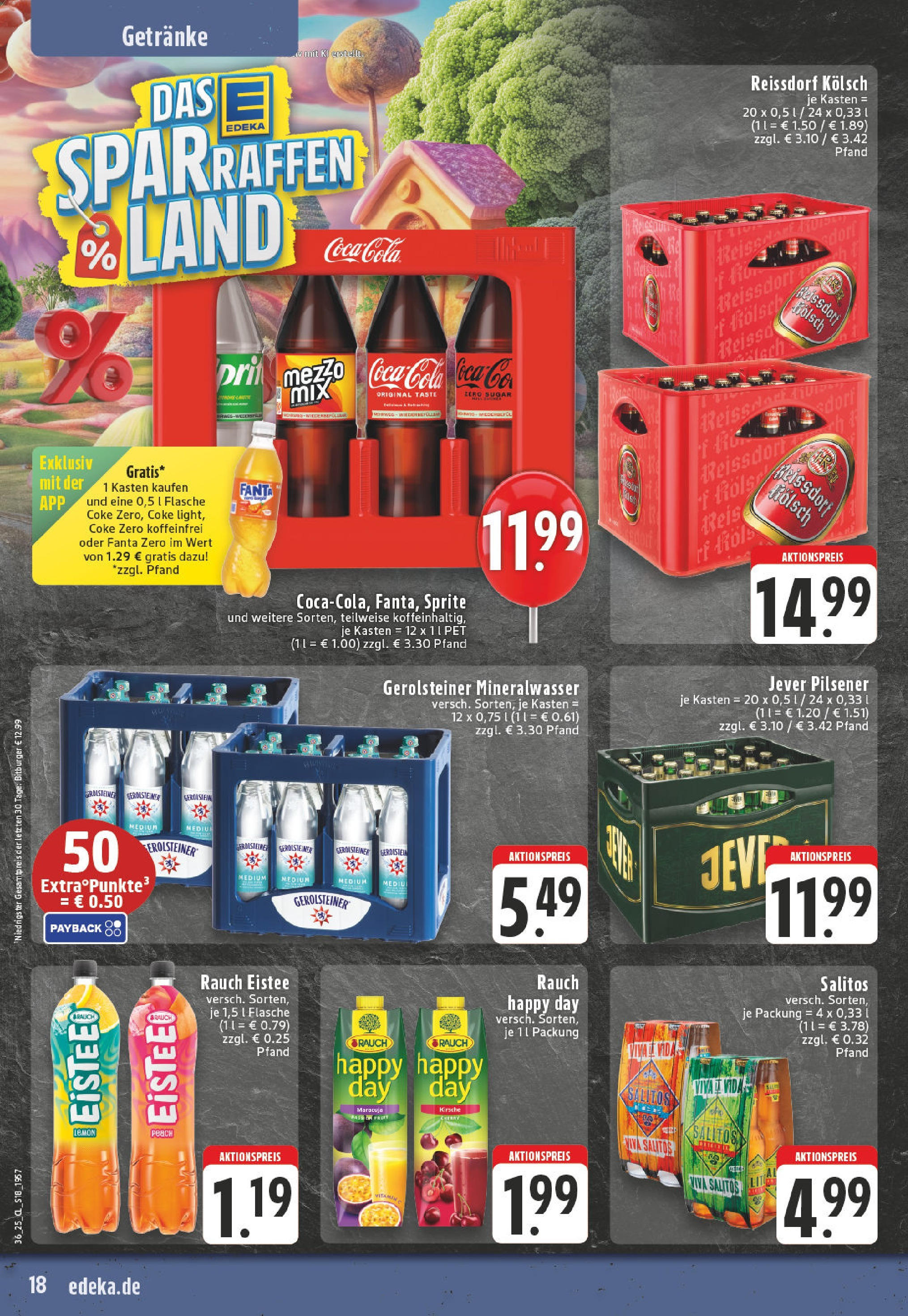 Edeka prospekt Leverkusen-Schlebusch (ab 01.09.2025) » Angebote Online | Seite: 18 | Produkte: Bitburger, Fanta, Mineralwasser, Reis Edeka prospekt Leverkusen-Schlebusch (ab 01.09.2025) » Angebote Online | Seite: 18 | Produkte: Bitburger, Fanta, Mineralwasser, Reis