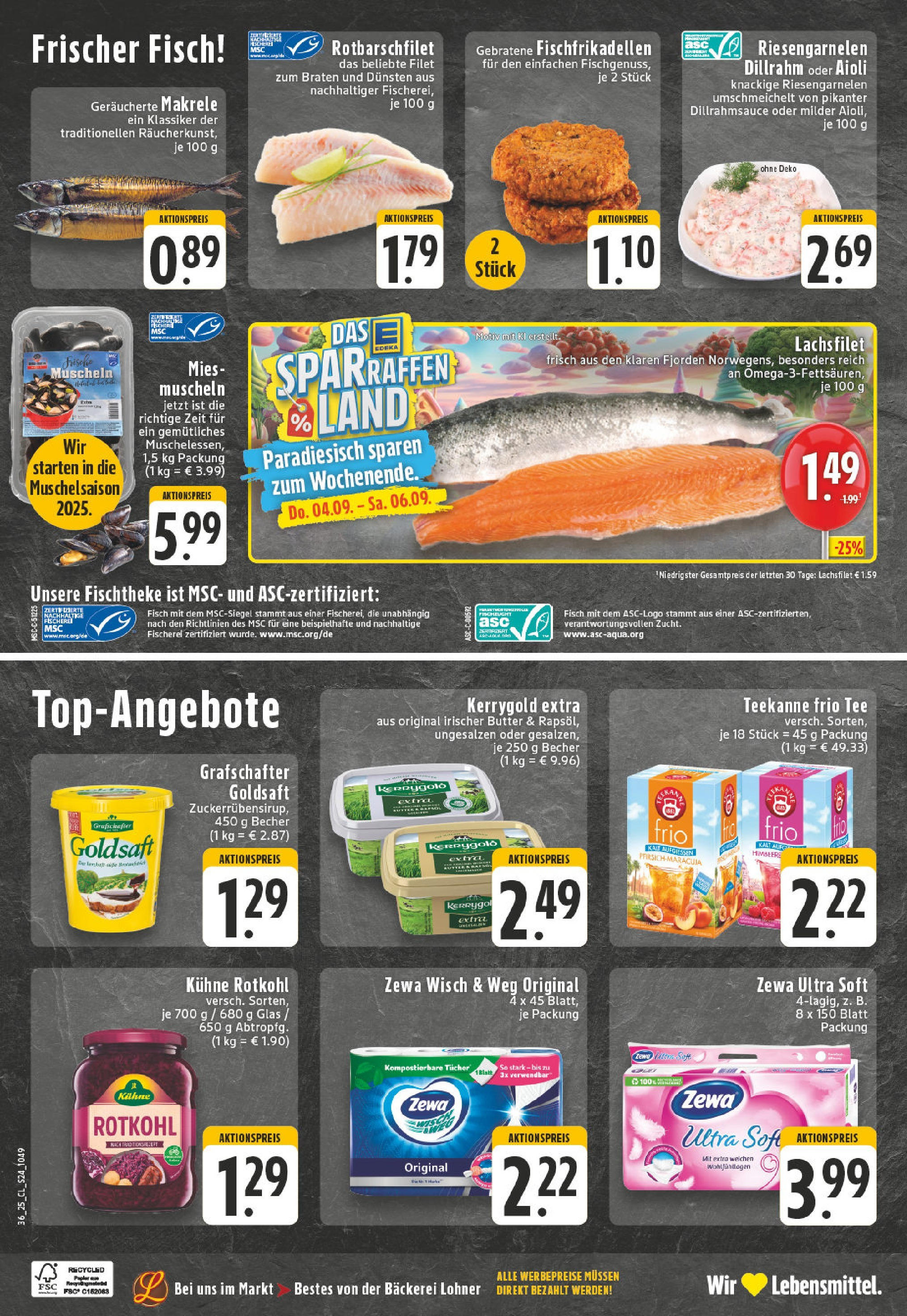 Edeka prospekt Kempenich (ab 01.09.2025) » Angebote Online | Seite: 24 | Produkte: Bäckerei, Rotkohl, Zewa, Teekanne Edeka prospekt Kempenich (ab 01.09.2025) » Angebote Online | Seite: 24 | Produkte: Bäckerei, Rotkohl, Zewa, Teekanne