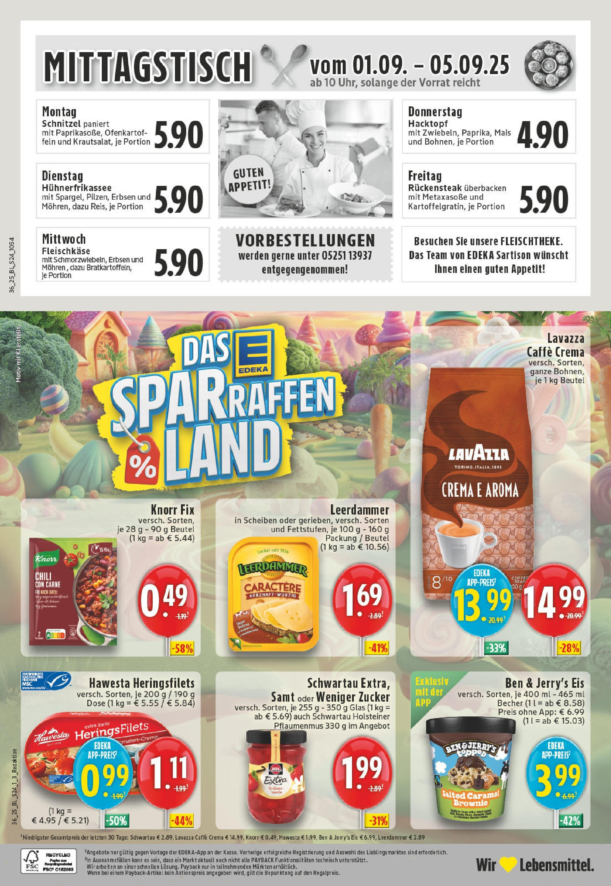 Edeka prospekt Borchen (ab 01.09.2025) » Angebote Online | Seite: 24 | Produkte: Lavazza, Schnitzel, Ben & Jerry's, Eis Edeka prospekt Borchen (ab 01.09.2025) » Angebote Online | Seite: 24 | Produkte: Lavazza, Schnitzel, Ben & Jerry's, Eis