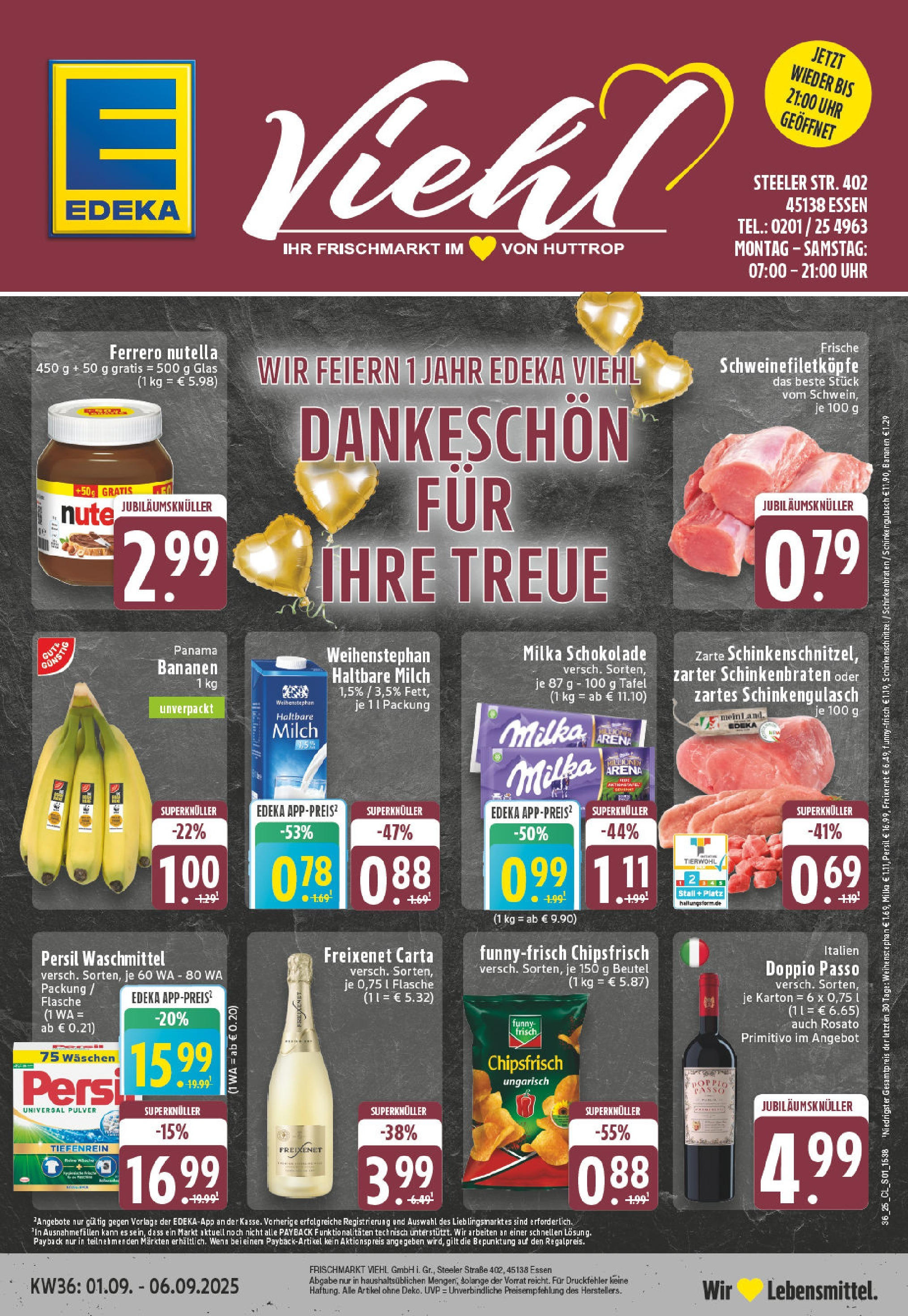 EDEKA Prospekt ab 01.09.2025 - Prospekt Essen Online Vorschau von dem Prospekt des Geschäftes Edeka, gültig ab dem 01.09.2025
