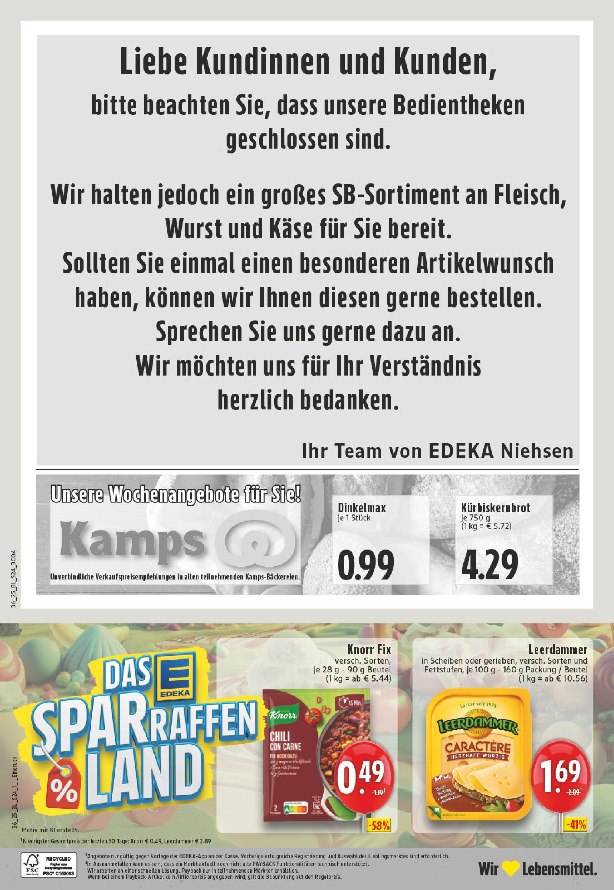 Edeka prospekt Neuss-Meertal (ab 01.09.2025) » Angebote Online | Seite: 24 | Produkte: Käse, Leerdammer, Wurst, Chili Edeka prospekt Neuss-Meertal (ab 01.09.2025) » Angebote Online | Seite: 24 | Produkte: Käse, Leerdammer, Wurst, Chili