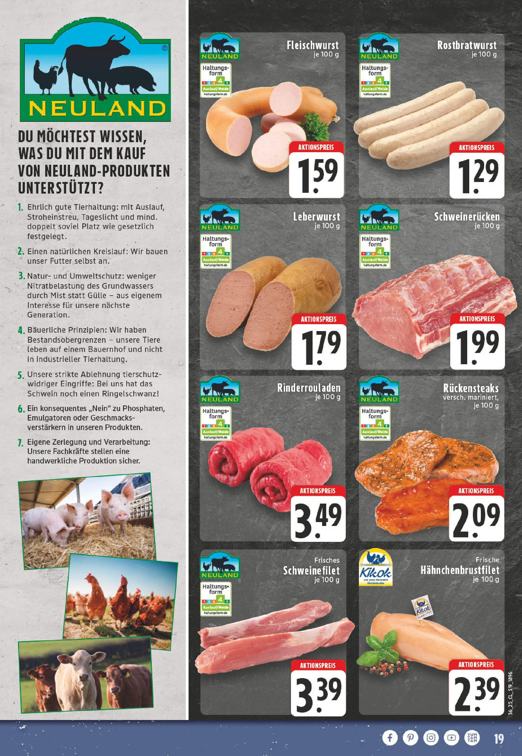 Edeka prospekt Lünen (ab 01.09.2025) » Angebote Online | Seite: 19 | Produkte: Rinderrouladen, Schweinefilet, Schweinerucken Edeka prospekt Lünen (ab 01.09.2025) » Angebote Online | Seite: 19 | Produkte: Rinderrouladen, Schweinefilet, Schweinerucken