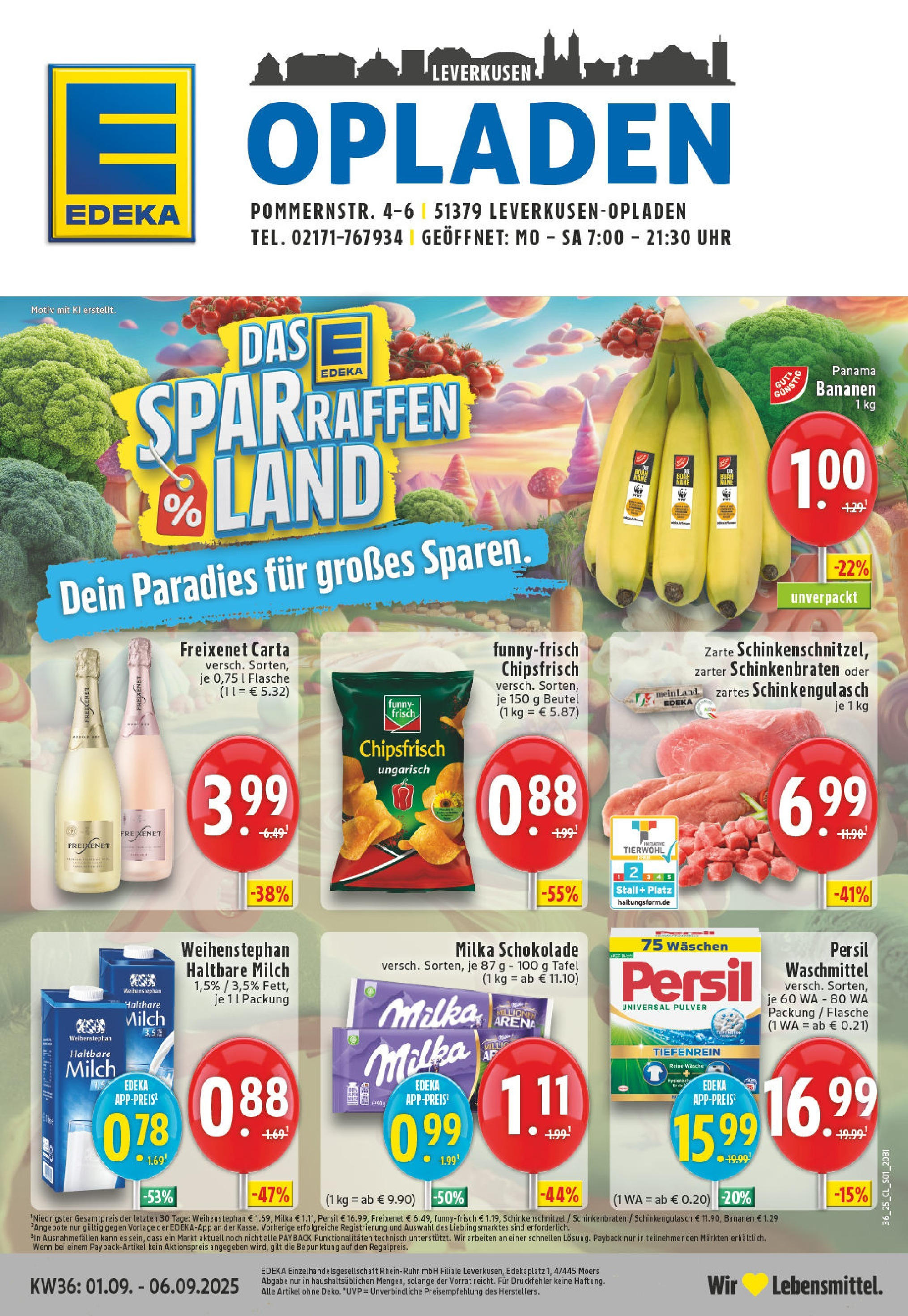 EDEKA Prospekt ab 01.09.2025 - Prospekt Leverkusen Online Vorschau von dem Prospekt des Geschäftes Edeka, gültig ab dem 01.09.2025