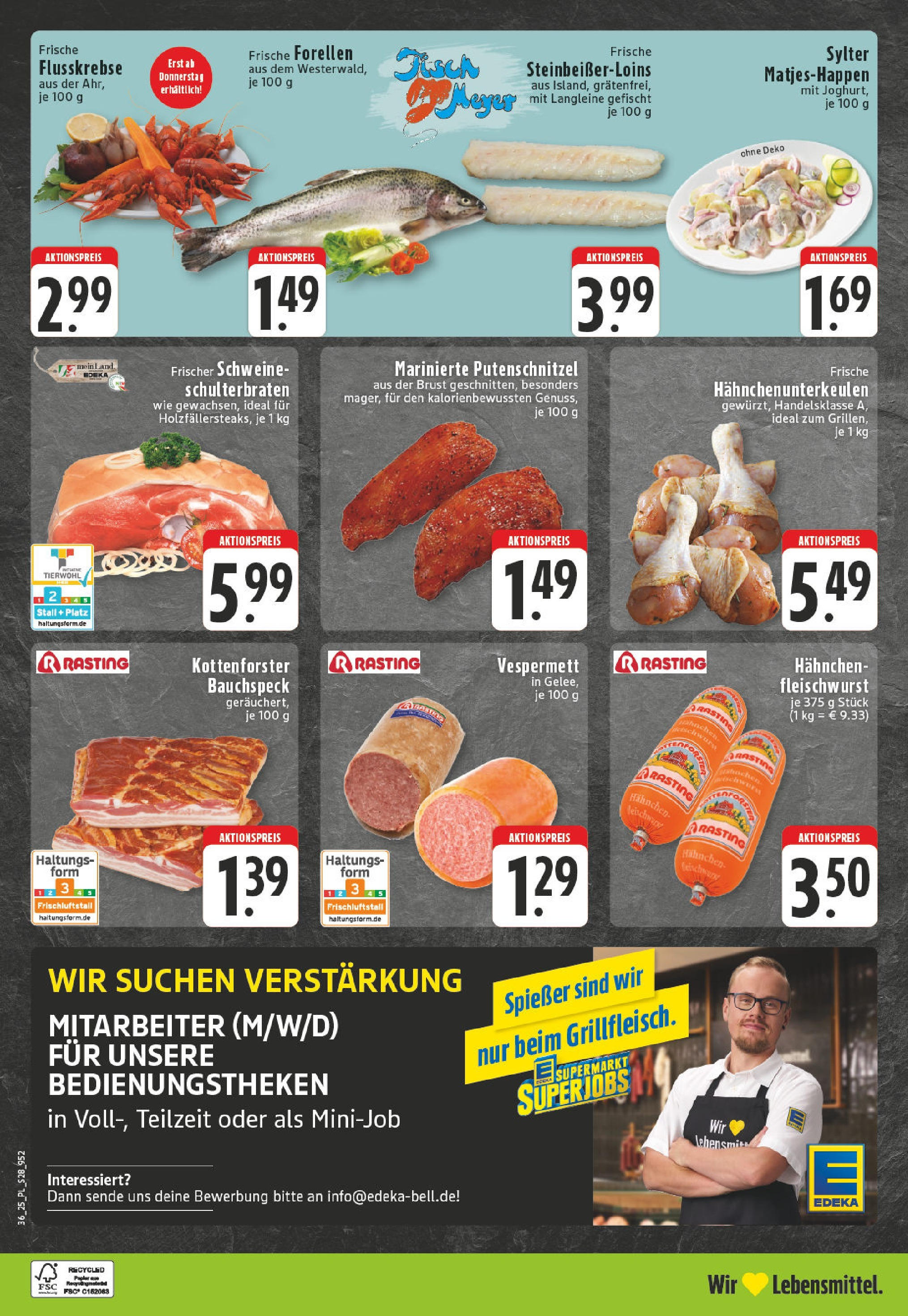 Edeka prospekt Bornheim (ab 01.09.2025) » Angebote Online | Seite: 28 | Produkte: Hahnchen, Fisch, Putenschnitzel Edeka prospekt Bornheim (ab 01.09.2025) » Angebote Online | Seite: 28 | Produkte: Hahnchen, Fisch, Putenschnitzel